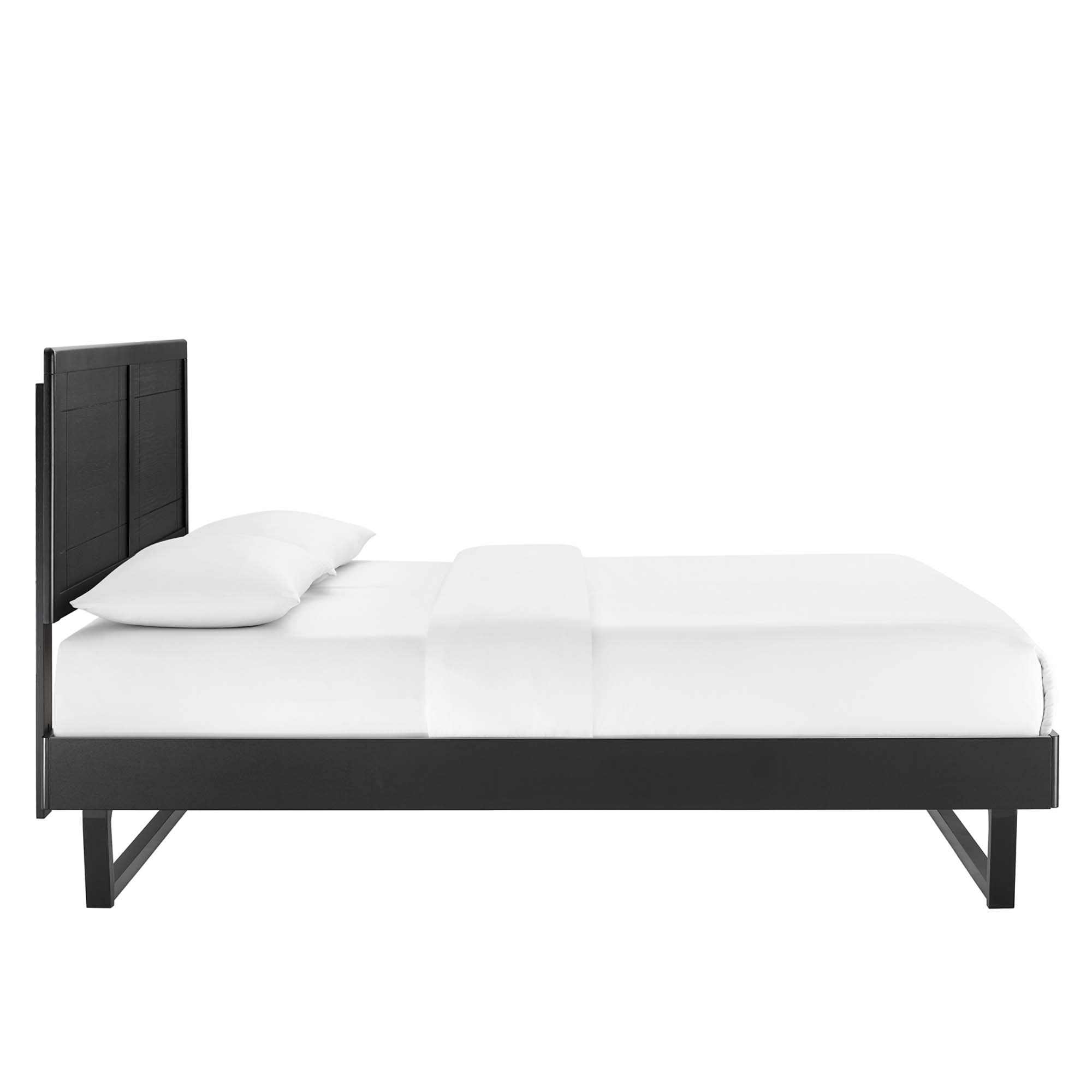 Marlee Wood Full Platform Bed With Angular Frame