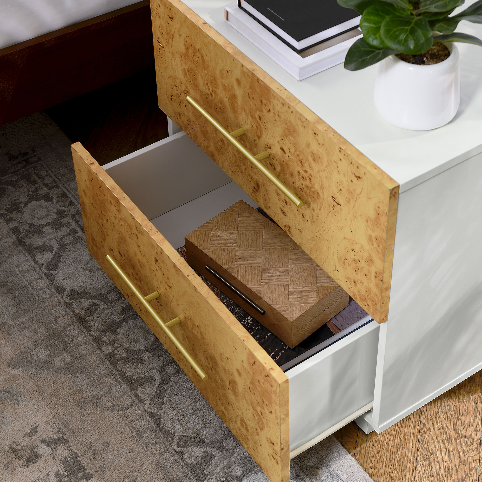 Abel 2-Drawer Wood Nightstand