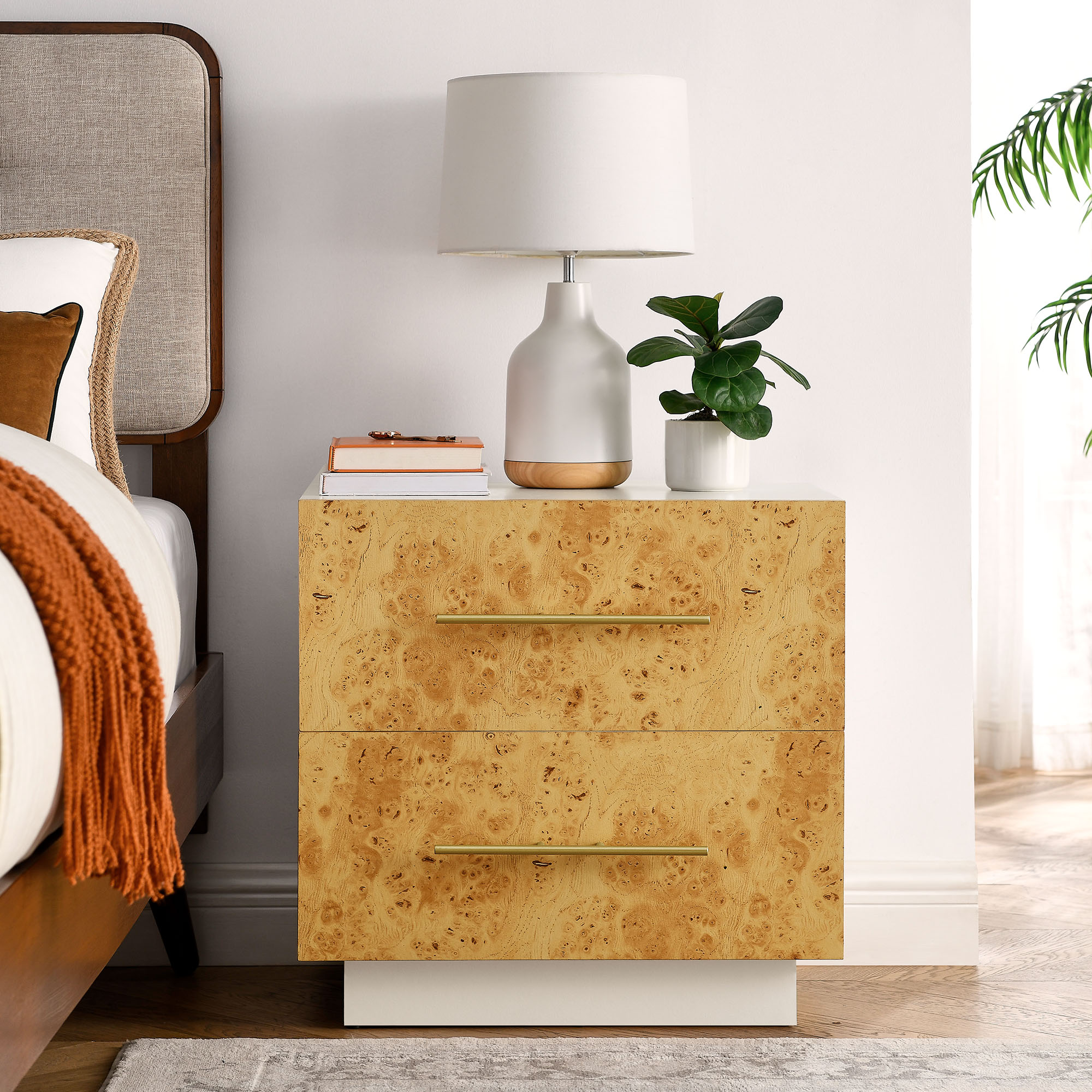 Abel 2-Drawer Wood Nightstand