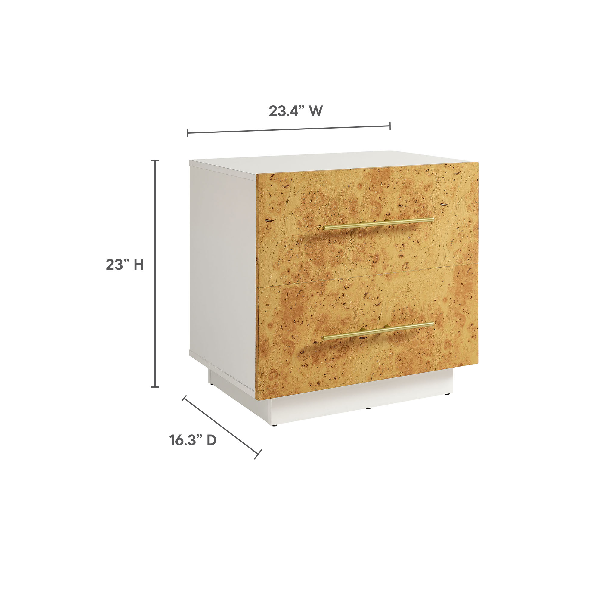 Abel 2-Drawer Wood Nightstand
