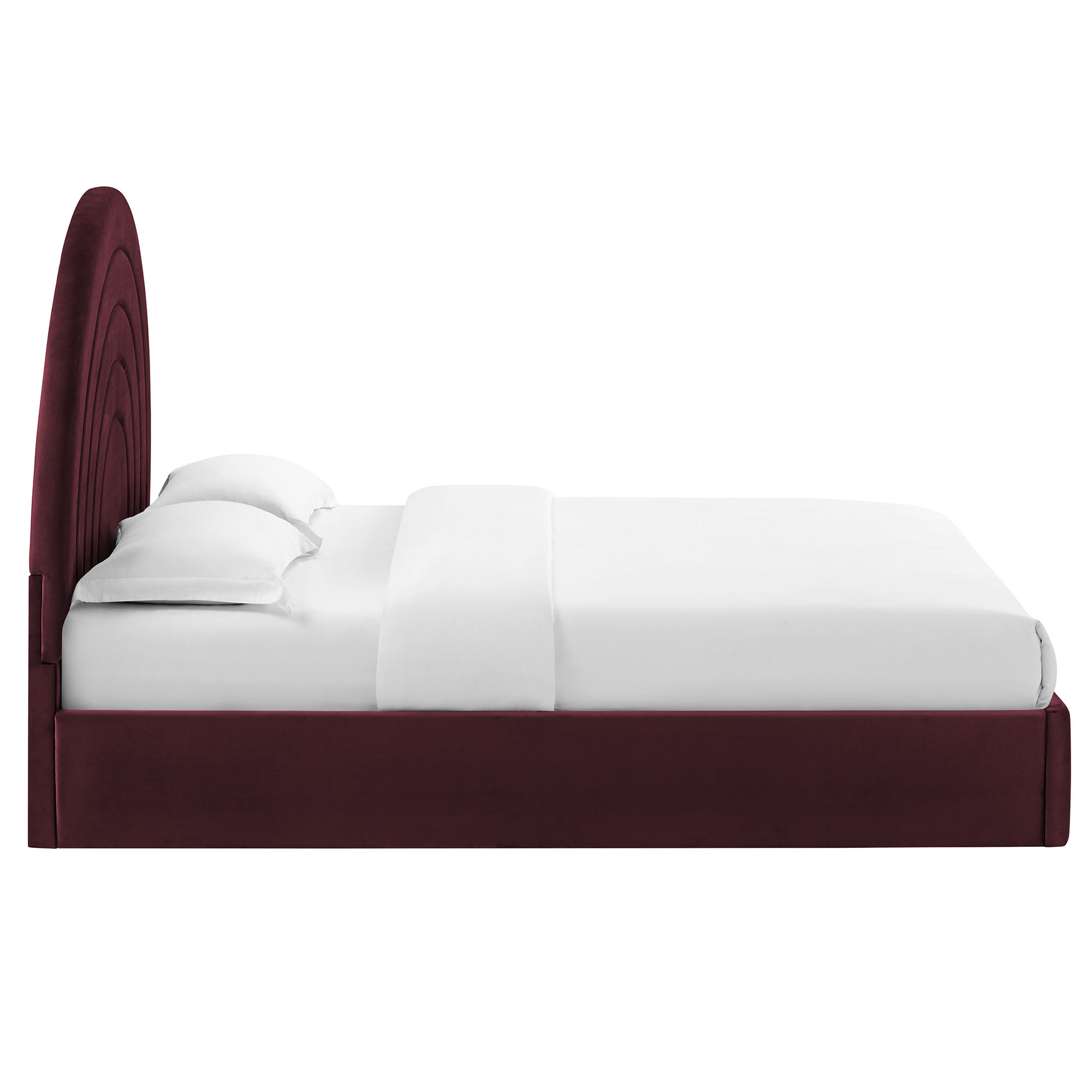 Solana Arched Performance Velvet Full Platform Bed