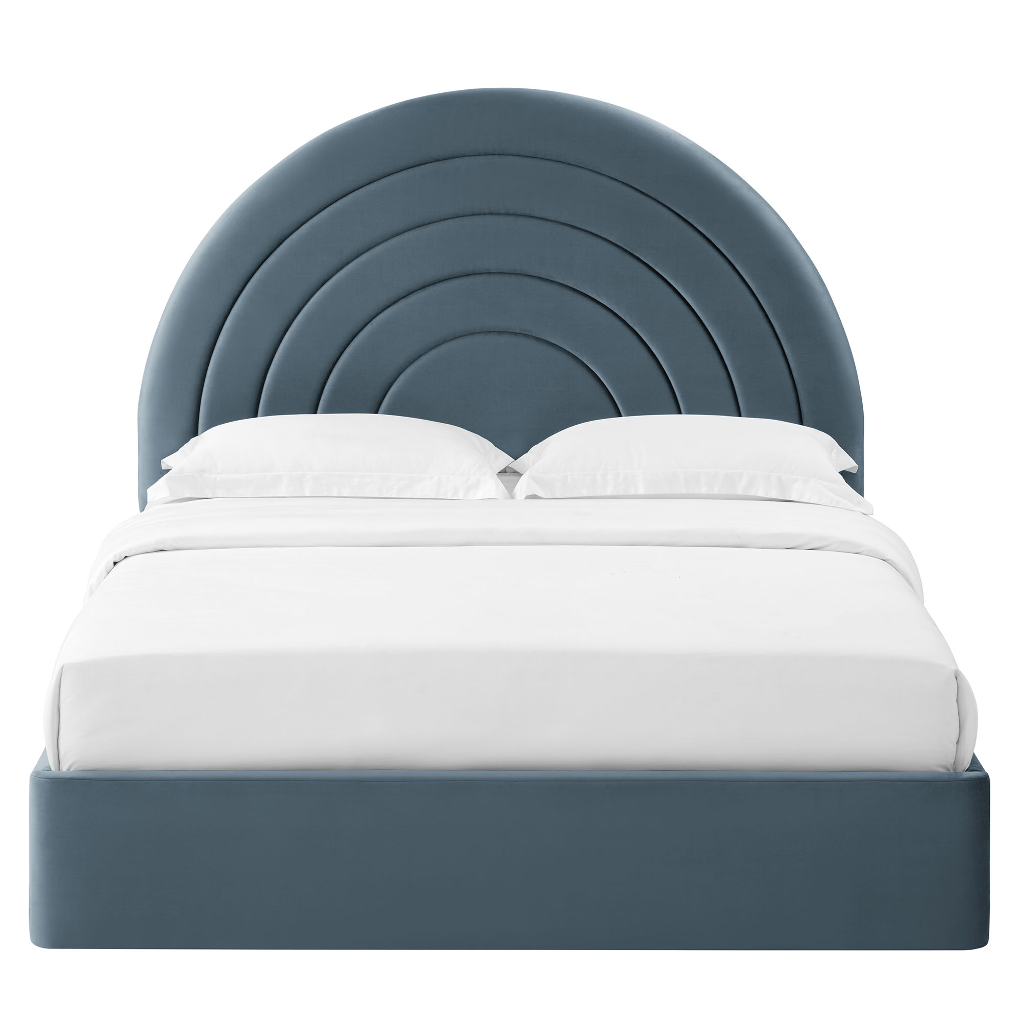 Solana Arched Performance Velvet Queen Platform Bed
