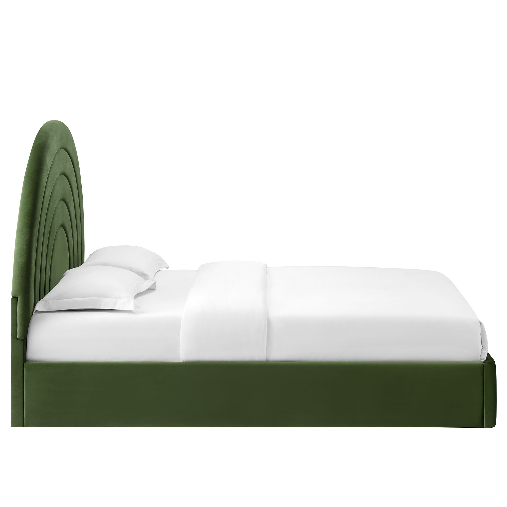 Solana Arched Performance Velvet Queen Platform Bed 