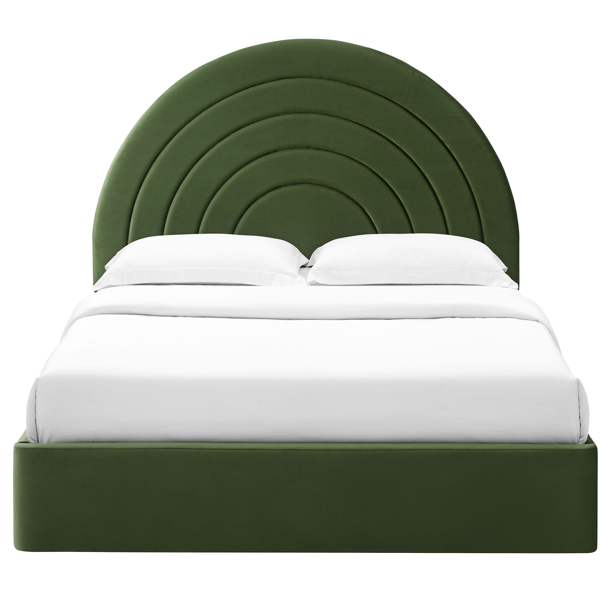 Solana Arched Performance Velvet Queen Platform Bed 