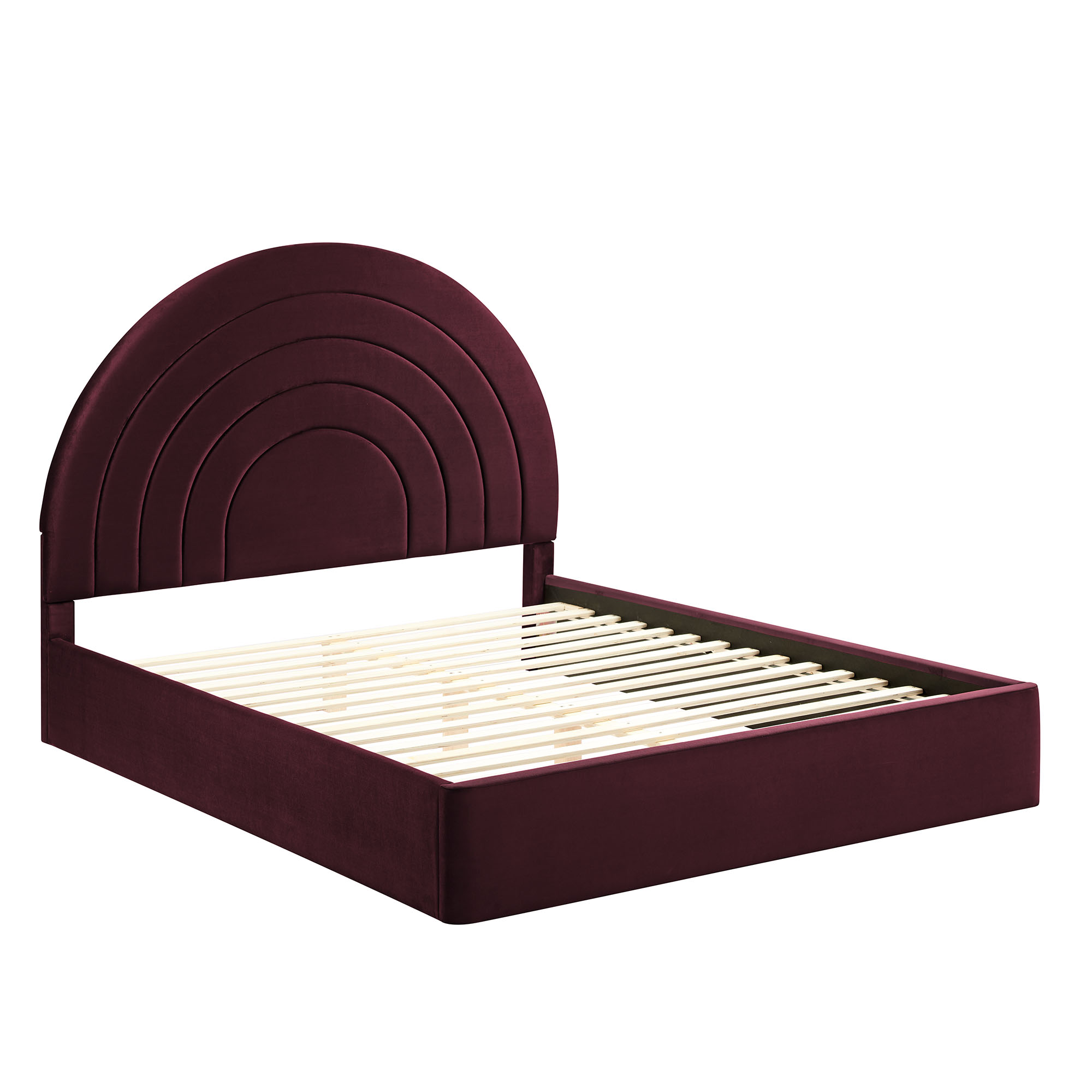 Solana Arched Performance Velvet Queen Platform Bed