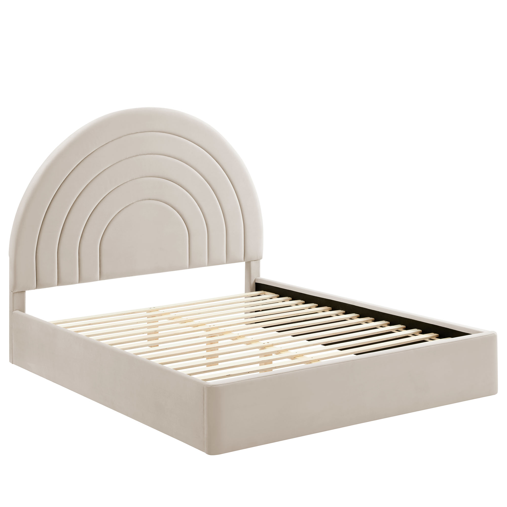 Archer Taupe Boucle Ottoman Storage Bed