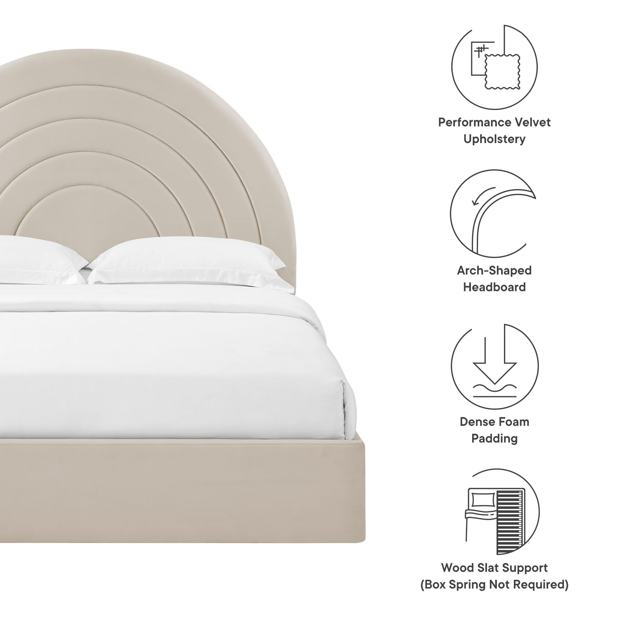 Solana Twin Size Performance Velvet Platform Bed