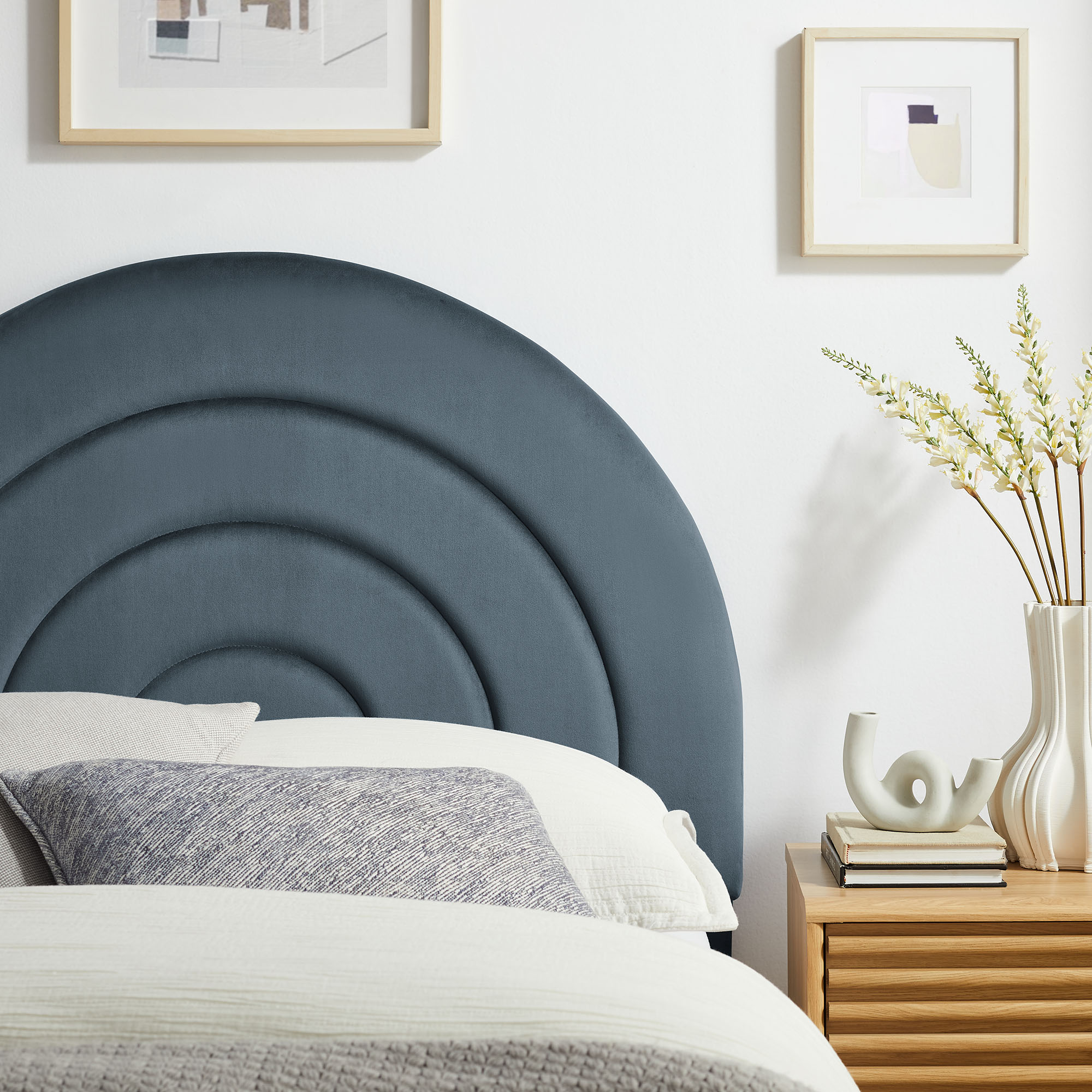 Modway Solana Soft Arch Shaped Round Queen in Cadet Blue