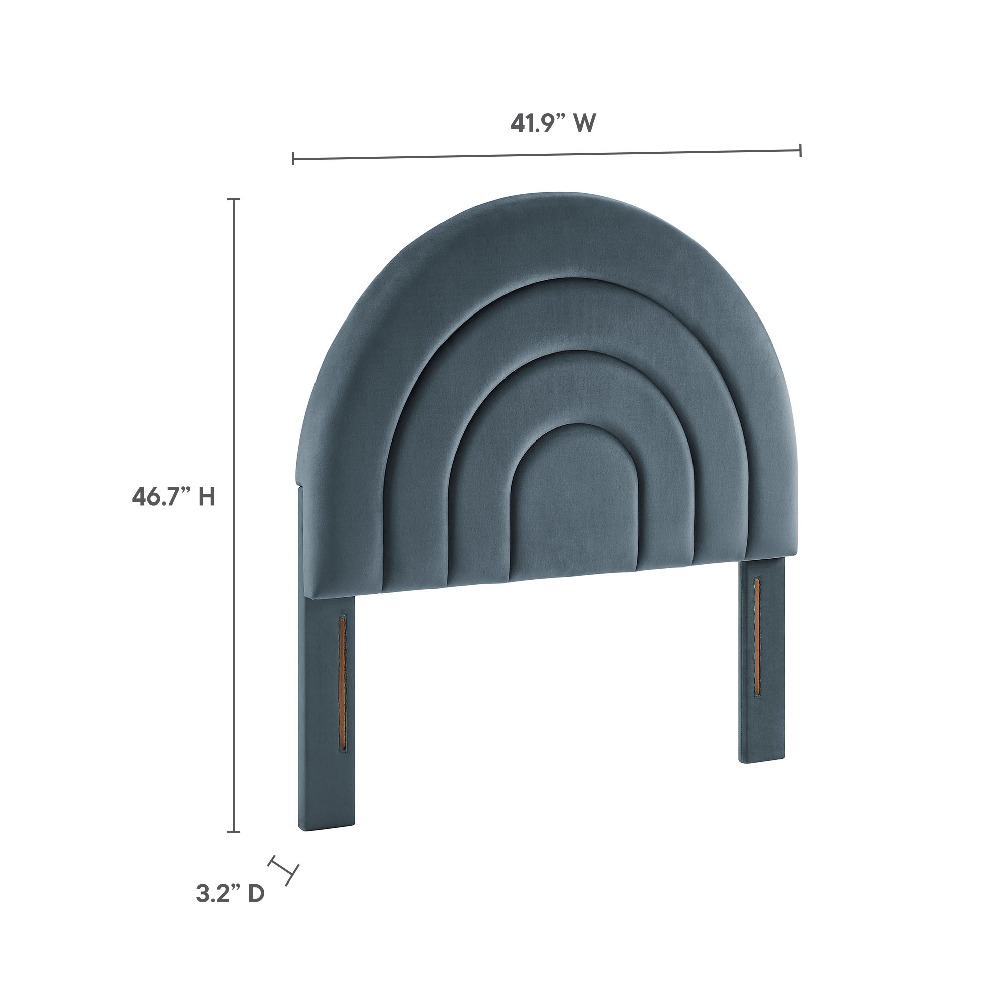 Solana Arched Performance Velvet Full Platform Bed