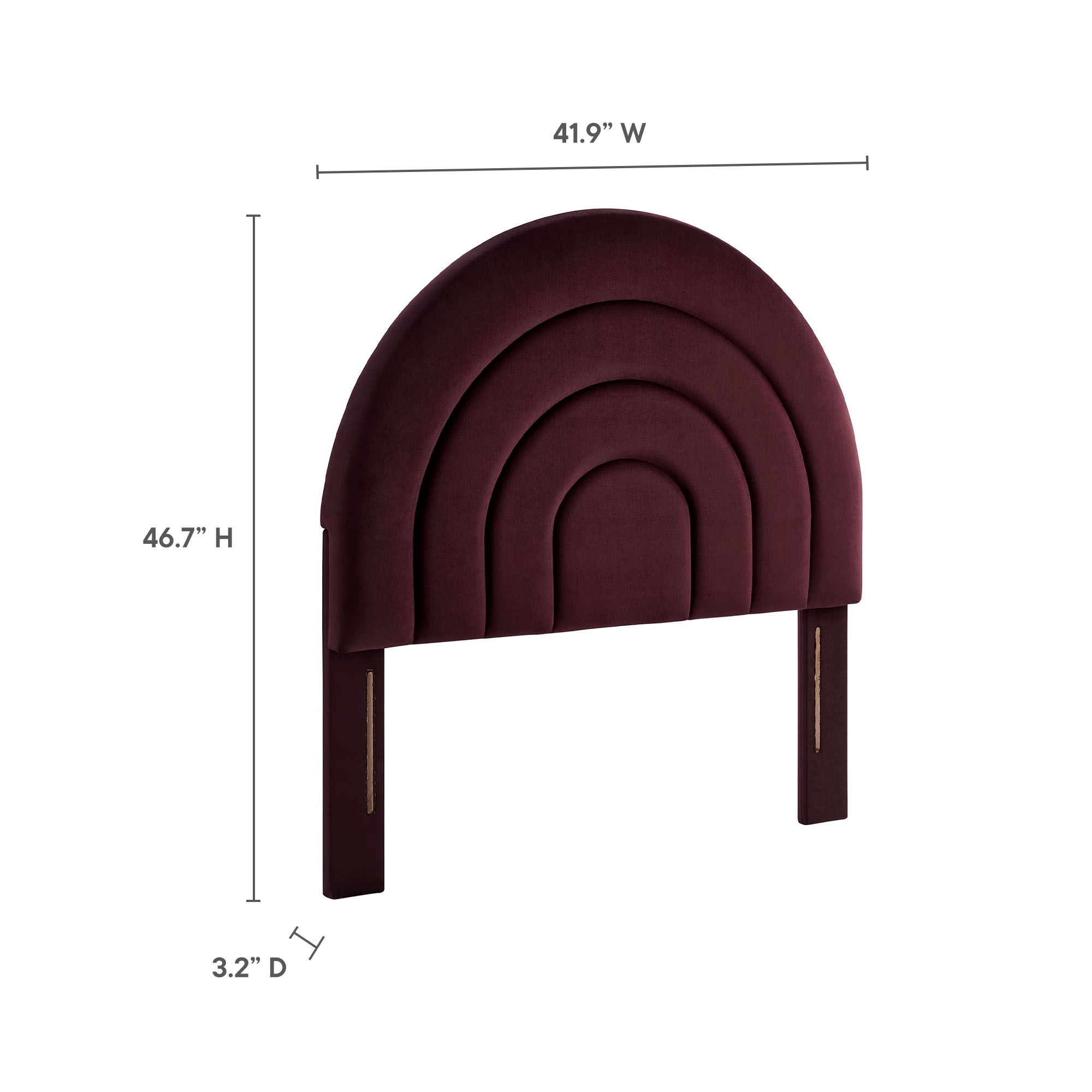 Modway Solana Arched Performance Velvet Twin, Mulberry
