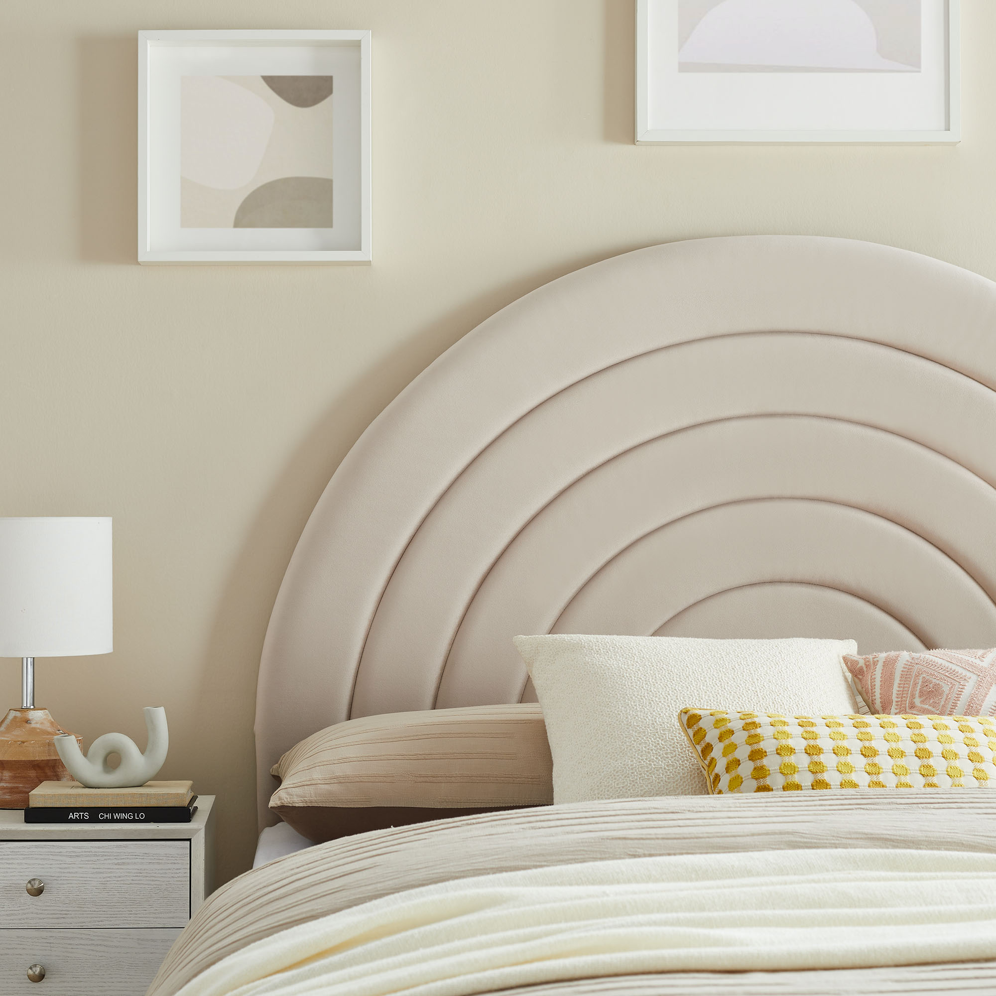 Solana Arched Performance Velvet Full Headboard