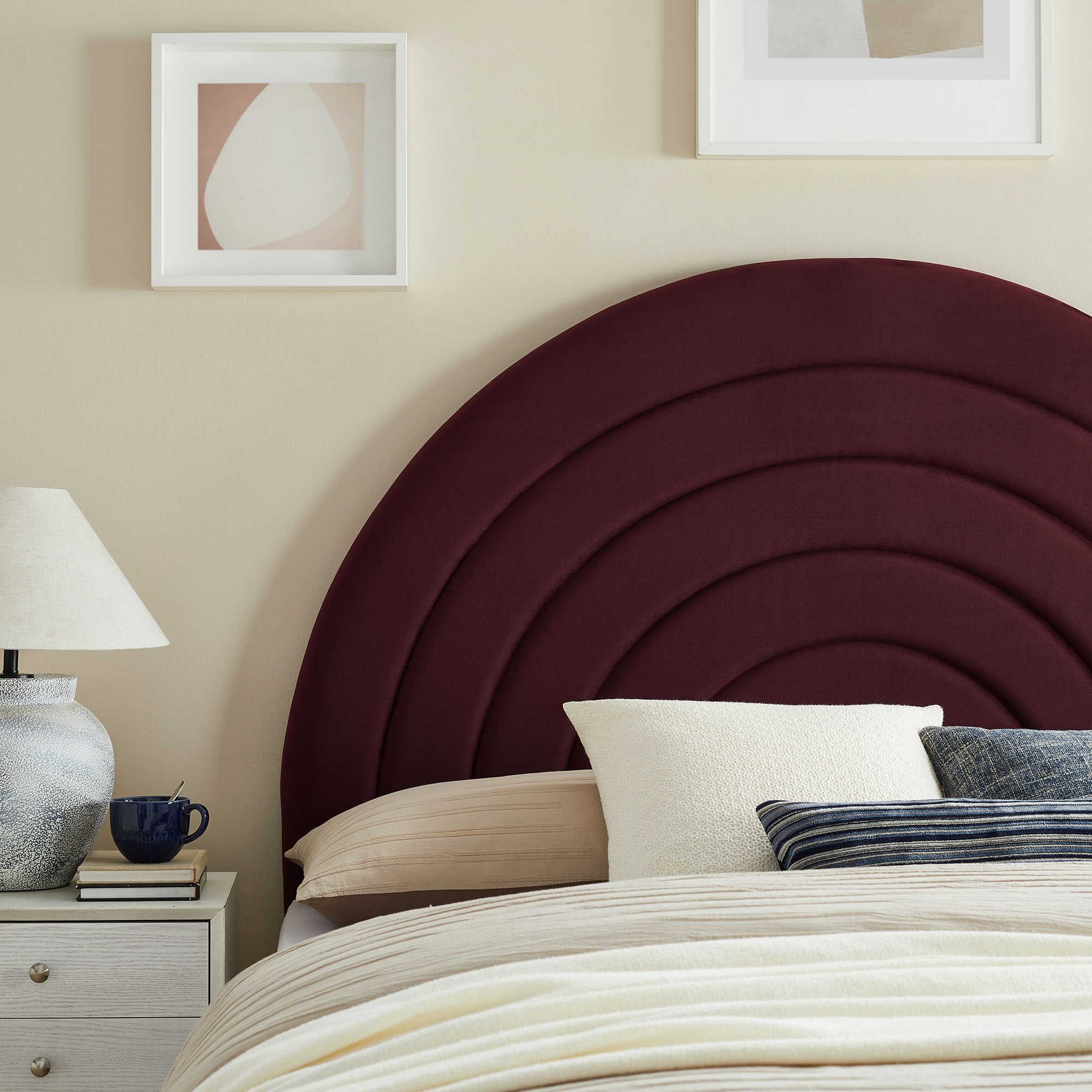 Solana Arched Performance Velvet Twin Platform