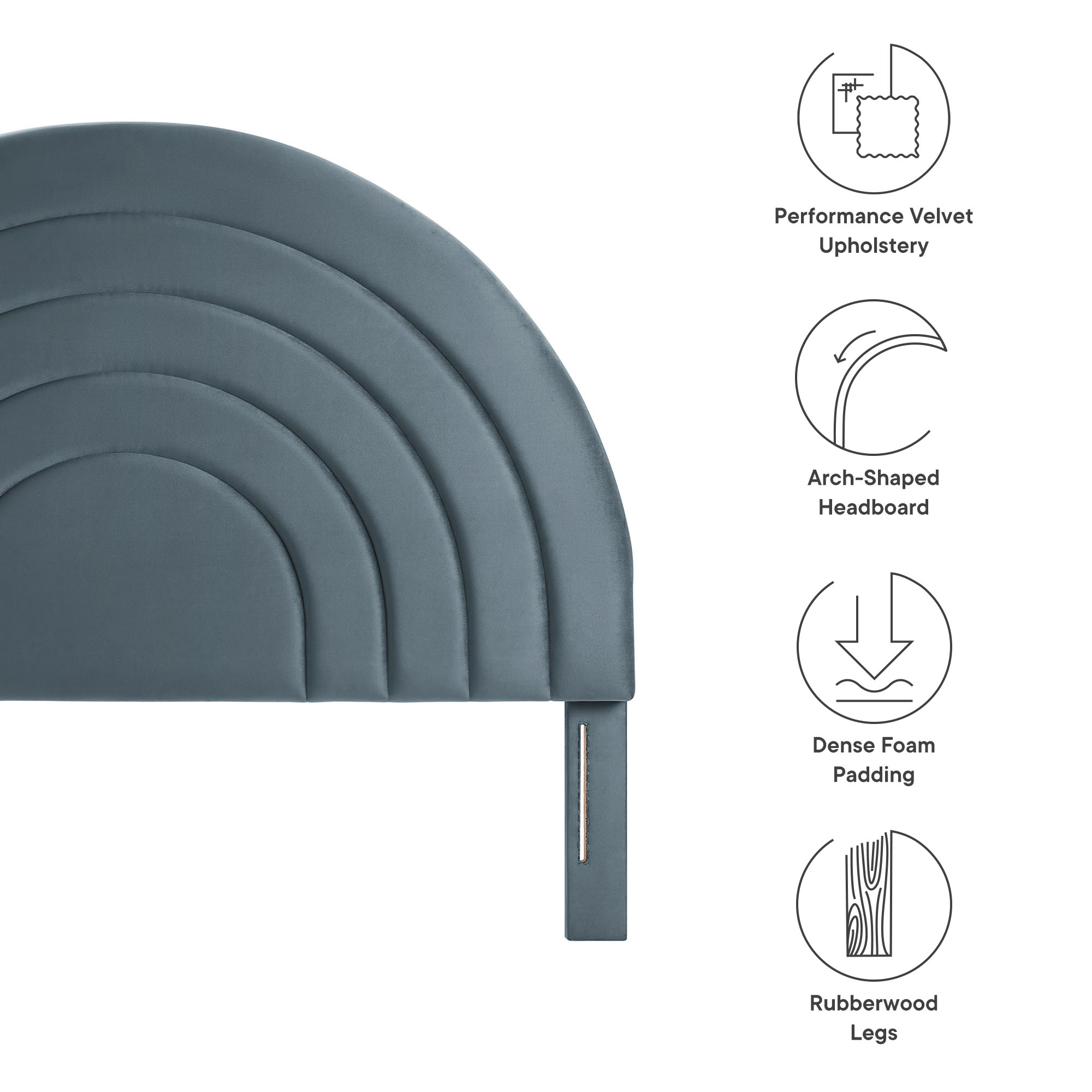 Solana Arched Performance Velvet King Headboard
