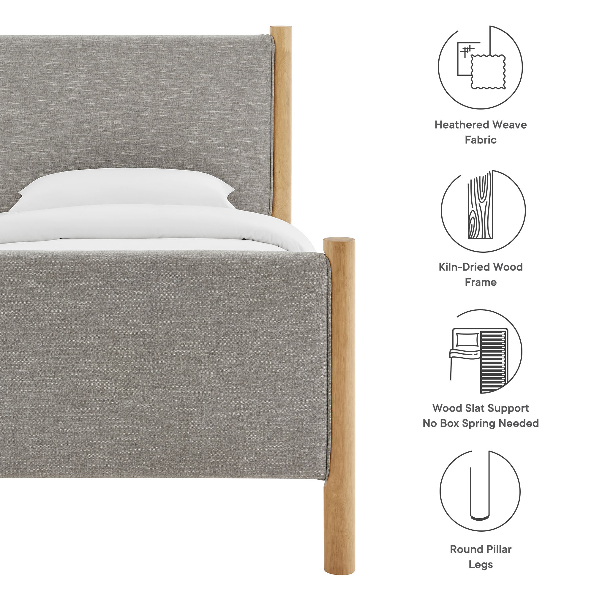 Maven Twin Size Fabric Upholstered Platform Bed