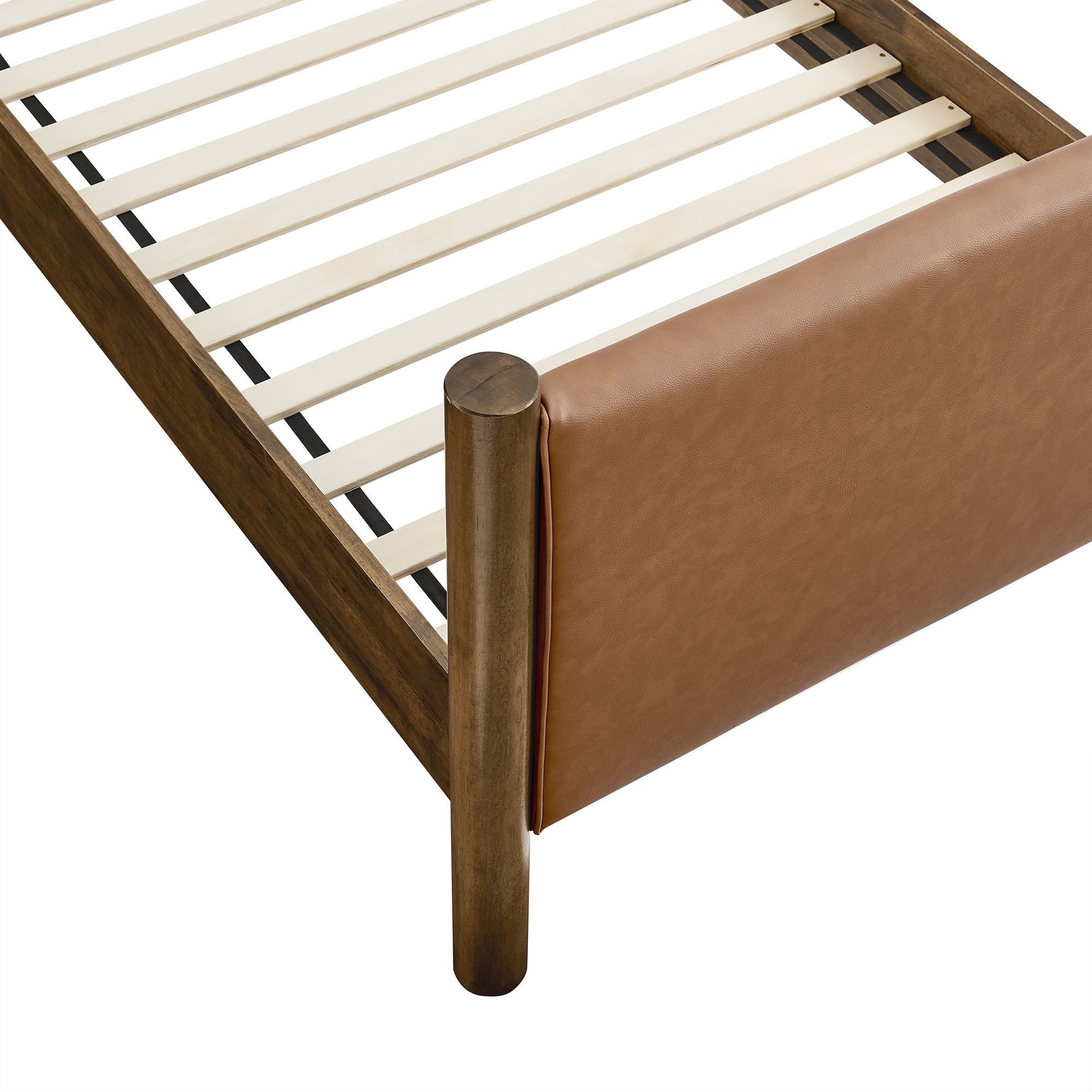 Maven Twin Size Vegan Leather Upholstered Platform Bed