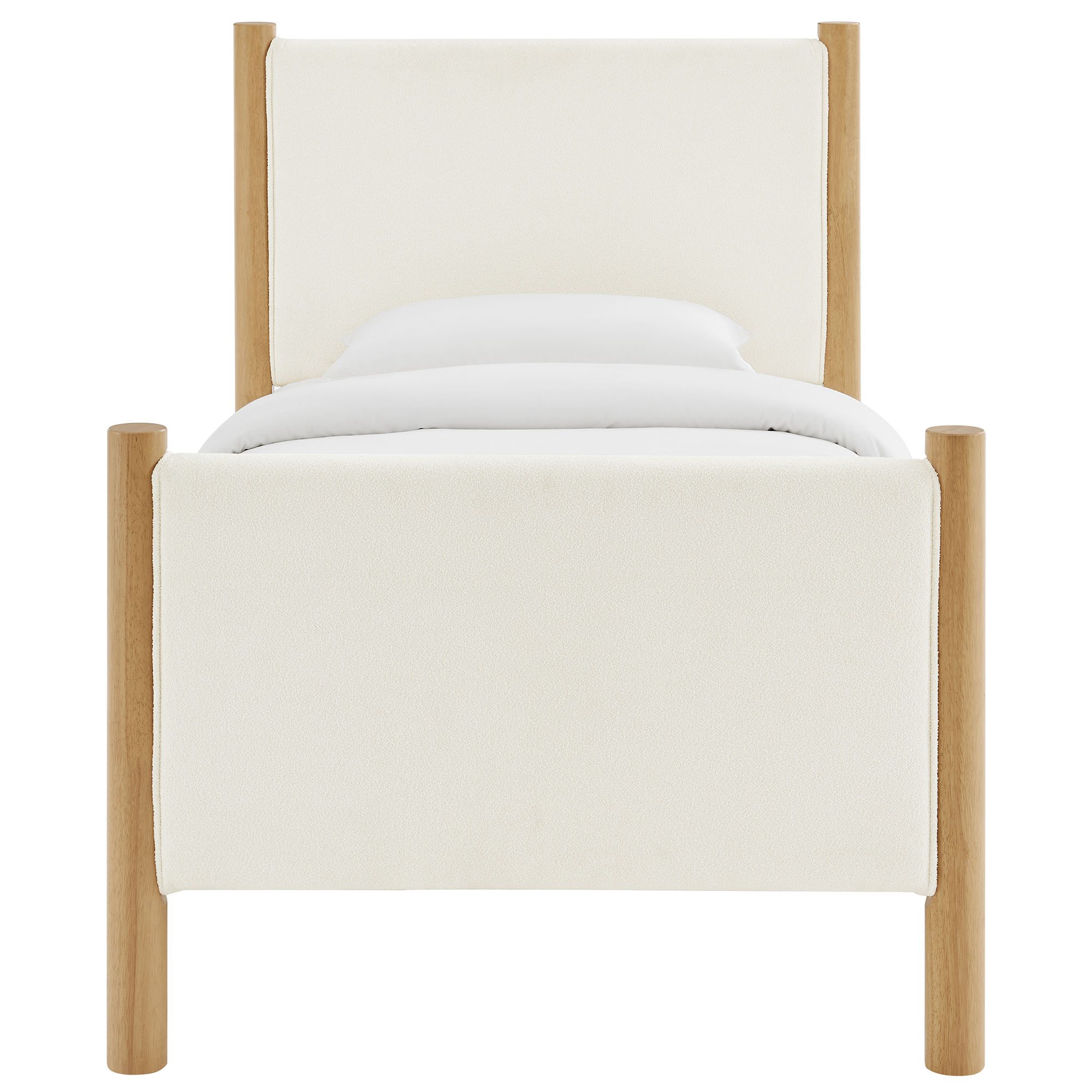 Maven Twin Size Boucle Upholstered Platform Bed