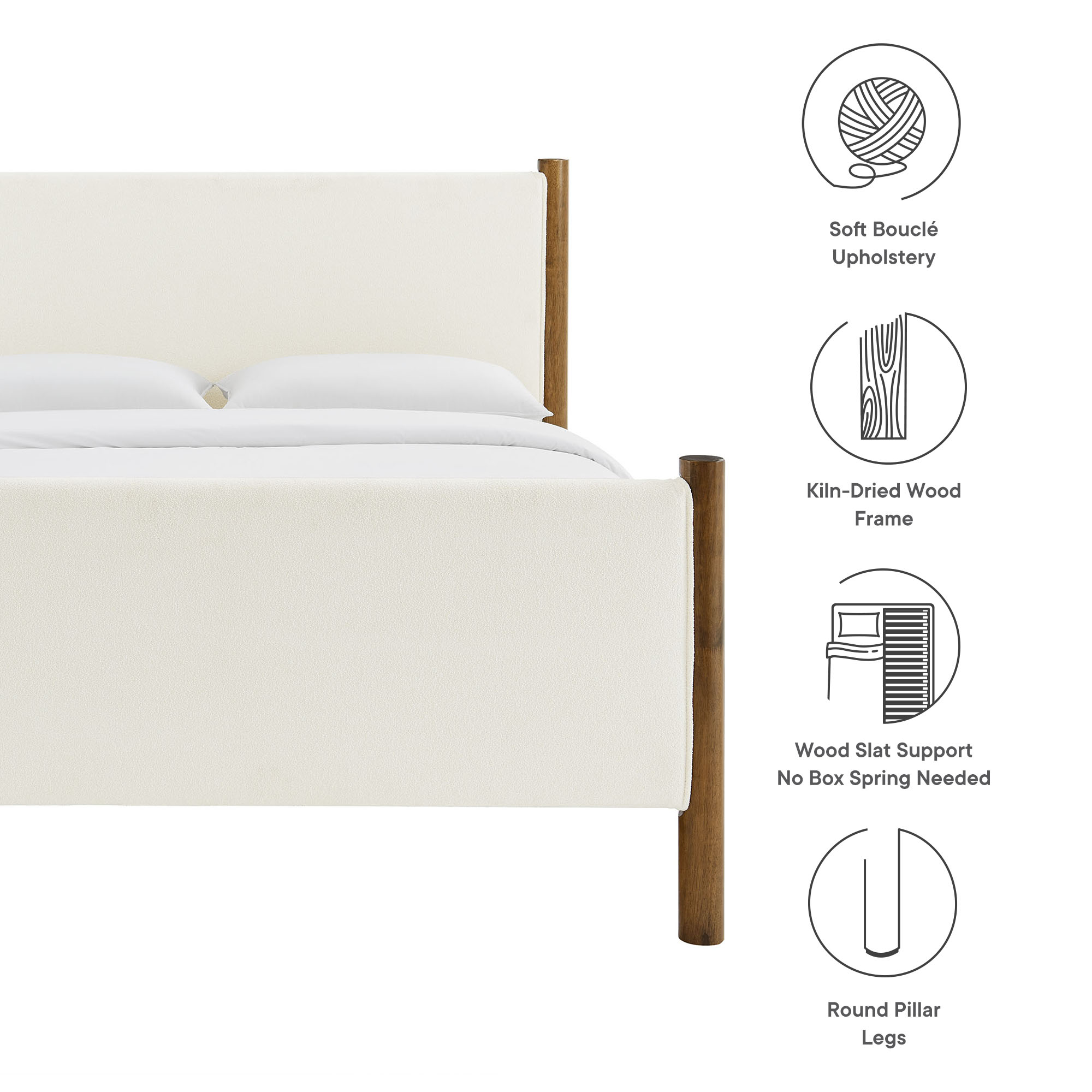 Maven Full Size Boucle Upholstered Platform Bed