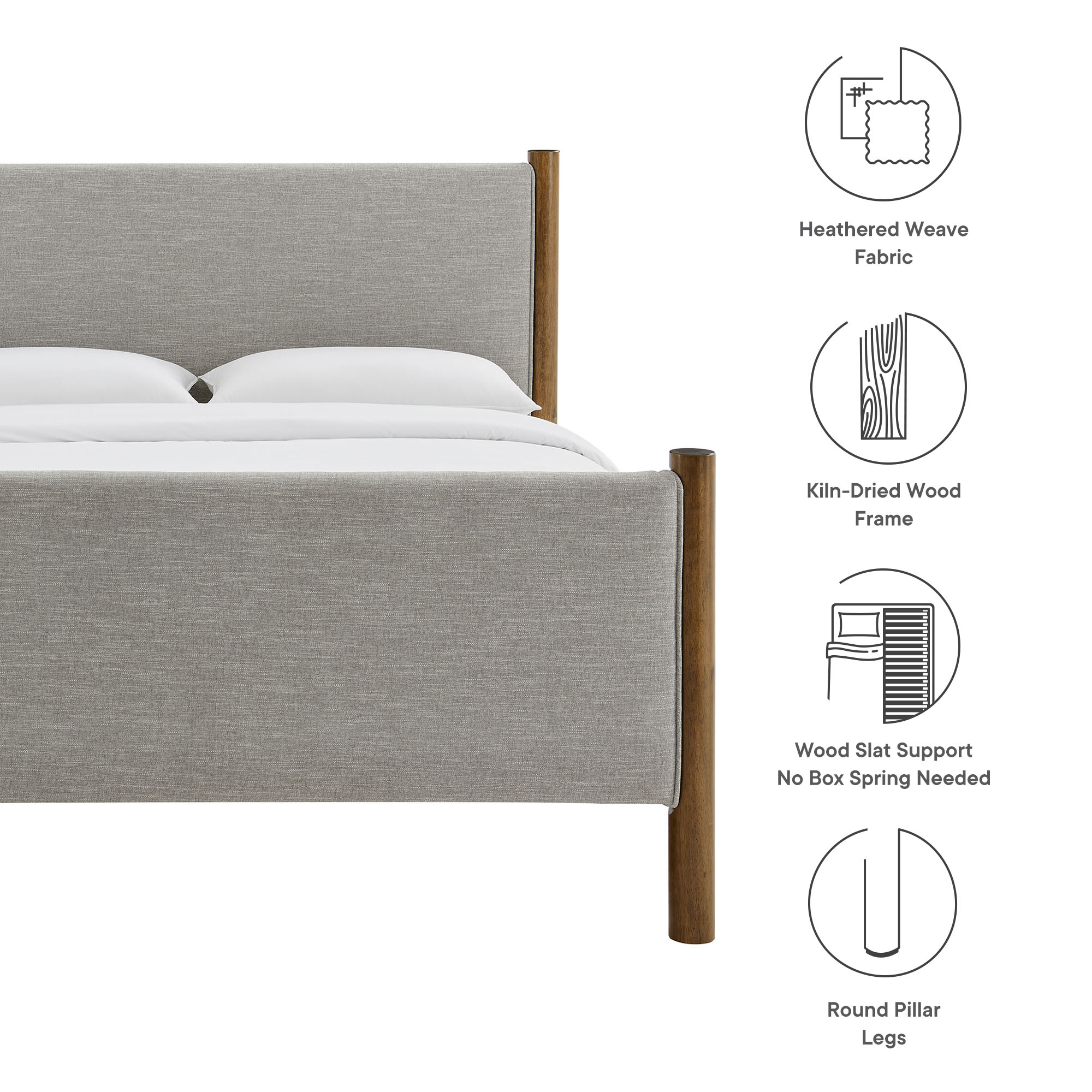 Maven Queen Size Fabric Upholstered Platform Bed