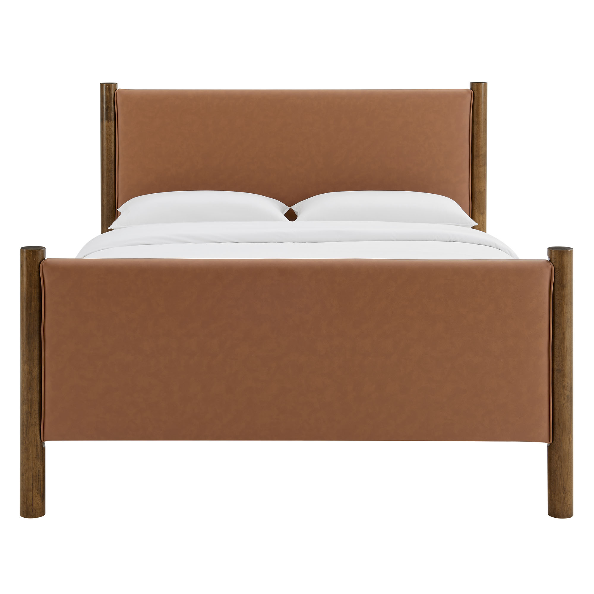 Maven Queen Size Vegan Leather Upholstered Platform Bed