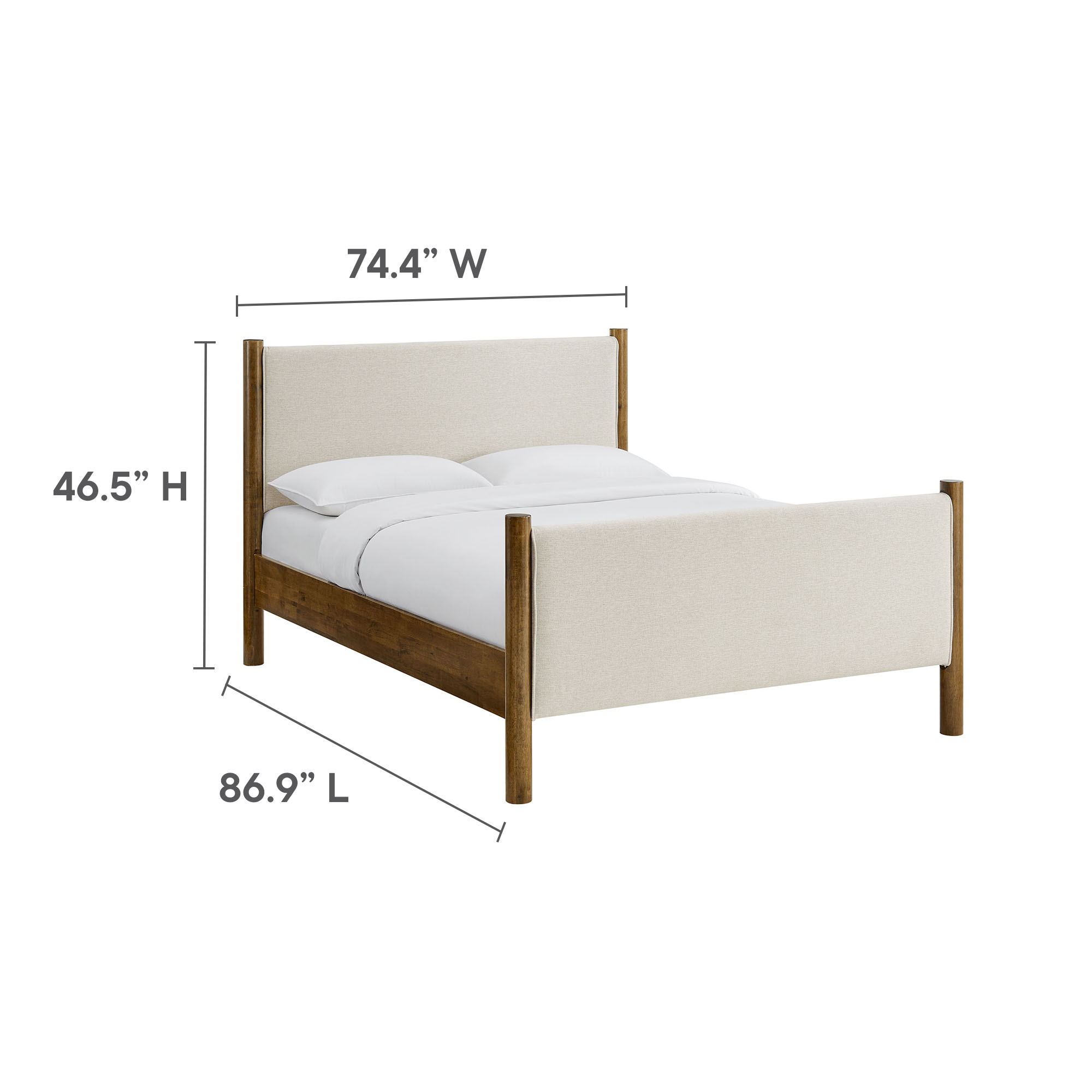 Maven King Size Fabric Upholstered Platform Bed