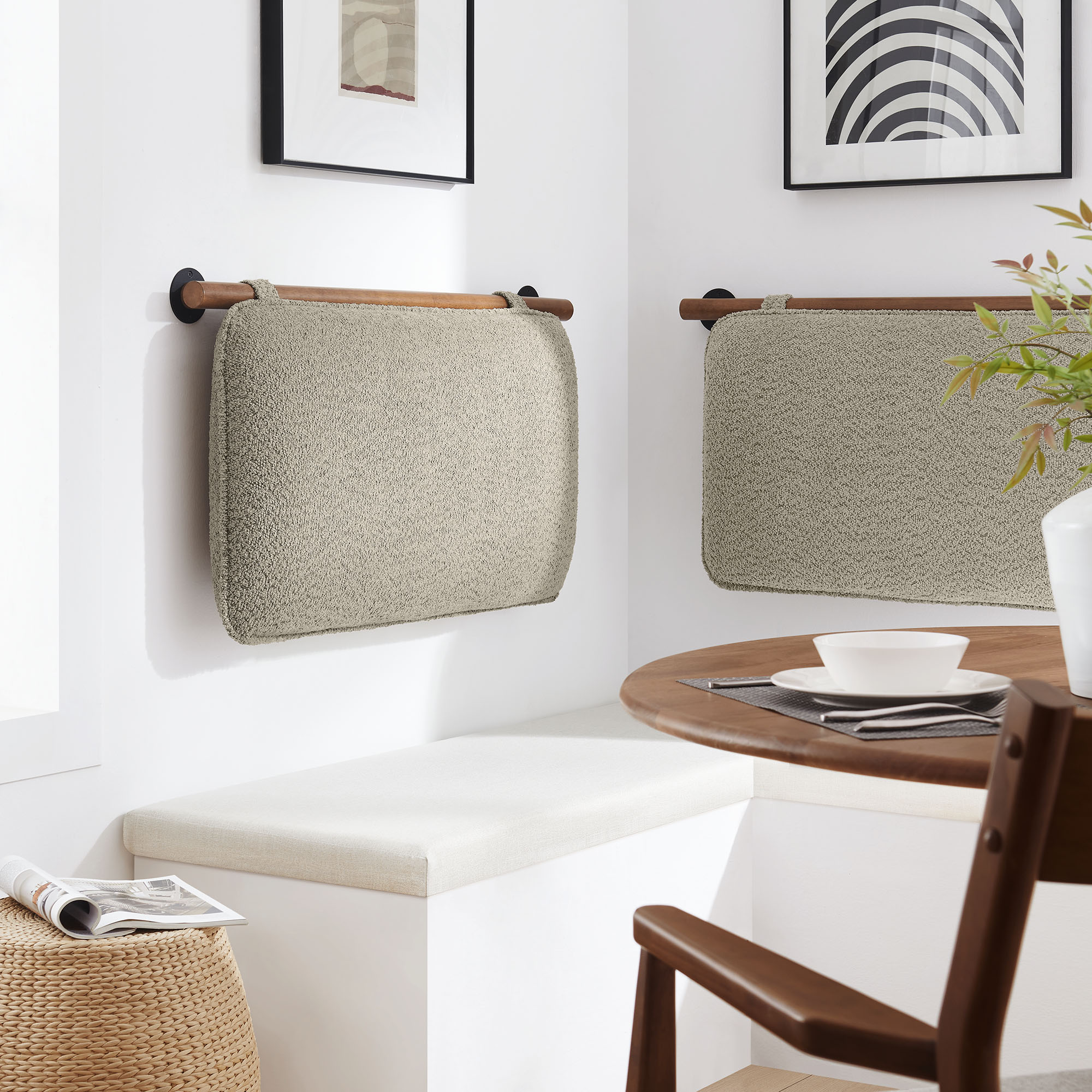 Anela Wall-Mounted Chenille Upholstered Twin Headboard