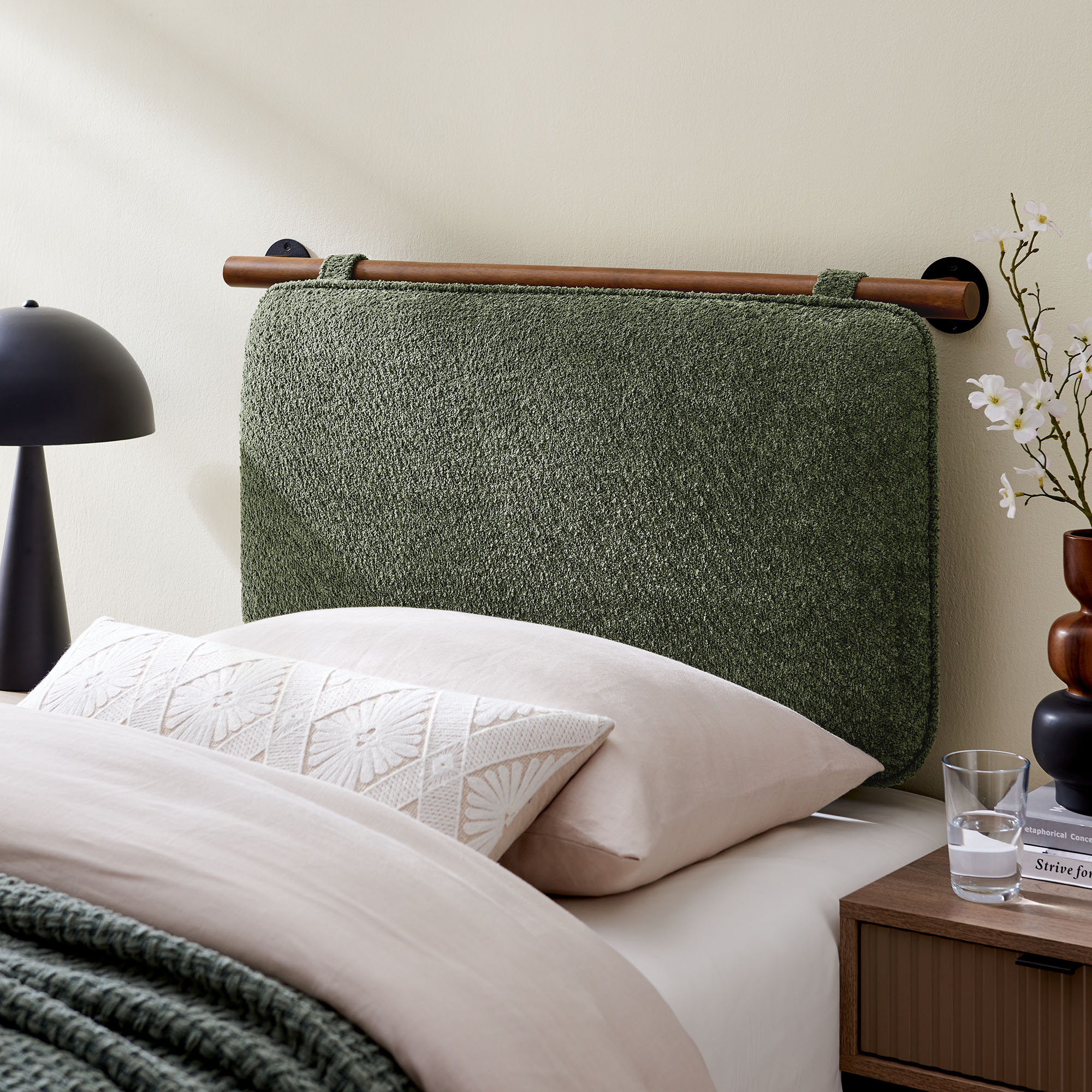 Anela Wall-Mounted Chenille Upholstered Twin Headboard