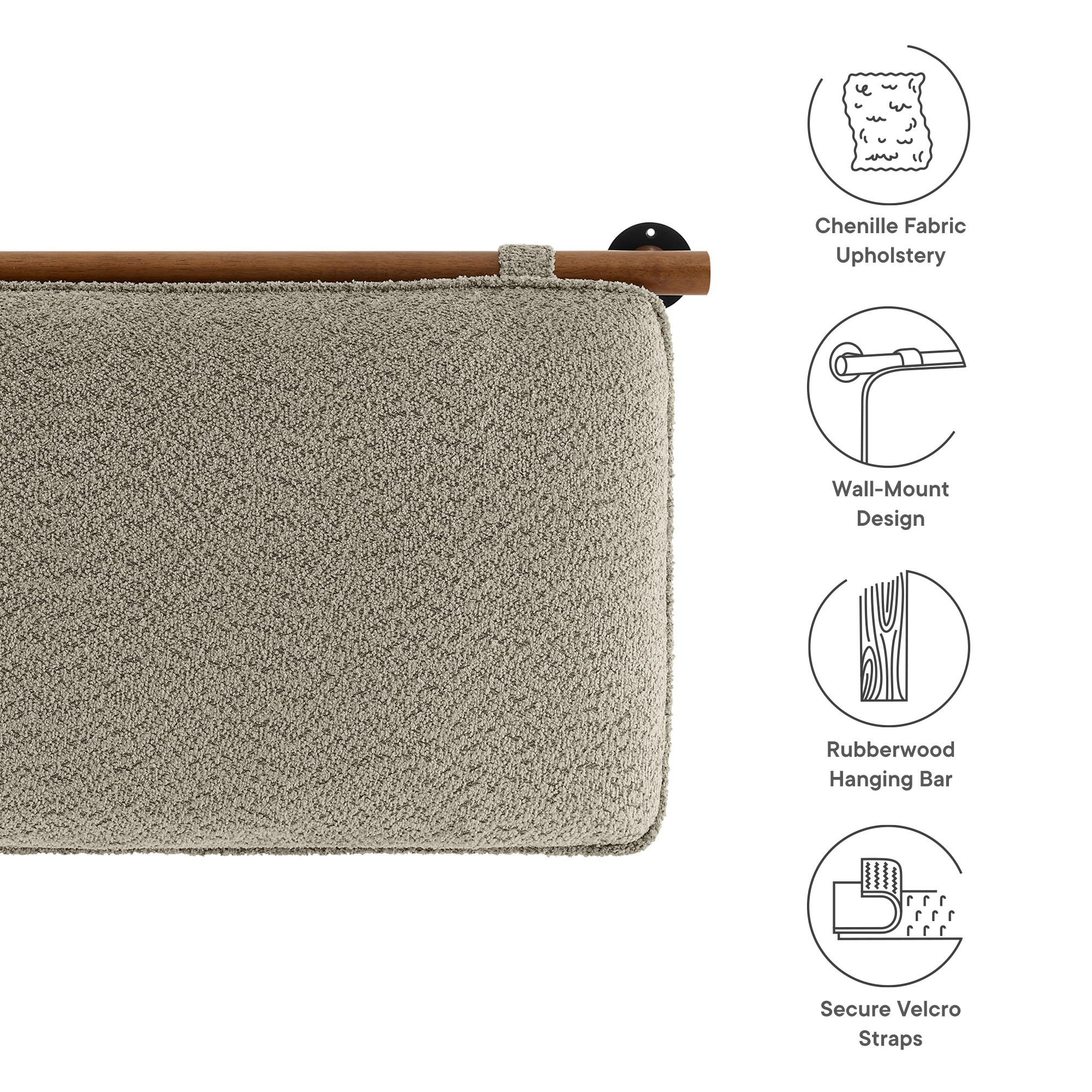 Anela Wall-Mounted Chenille Upholstered Full Headboard