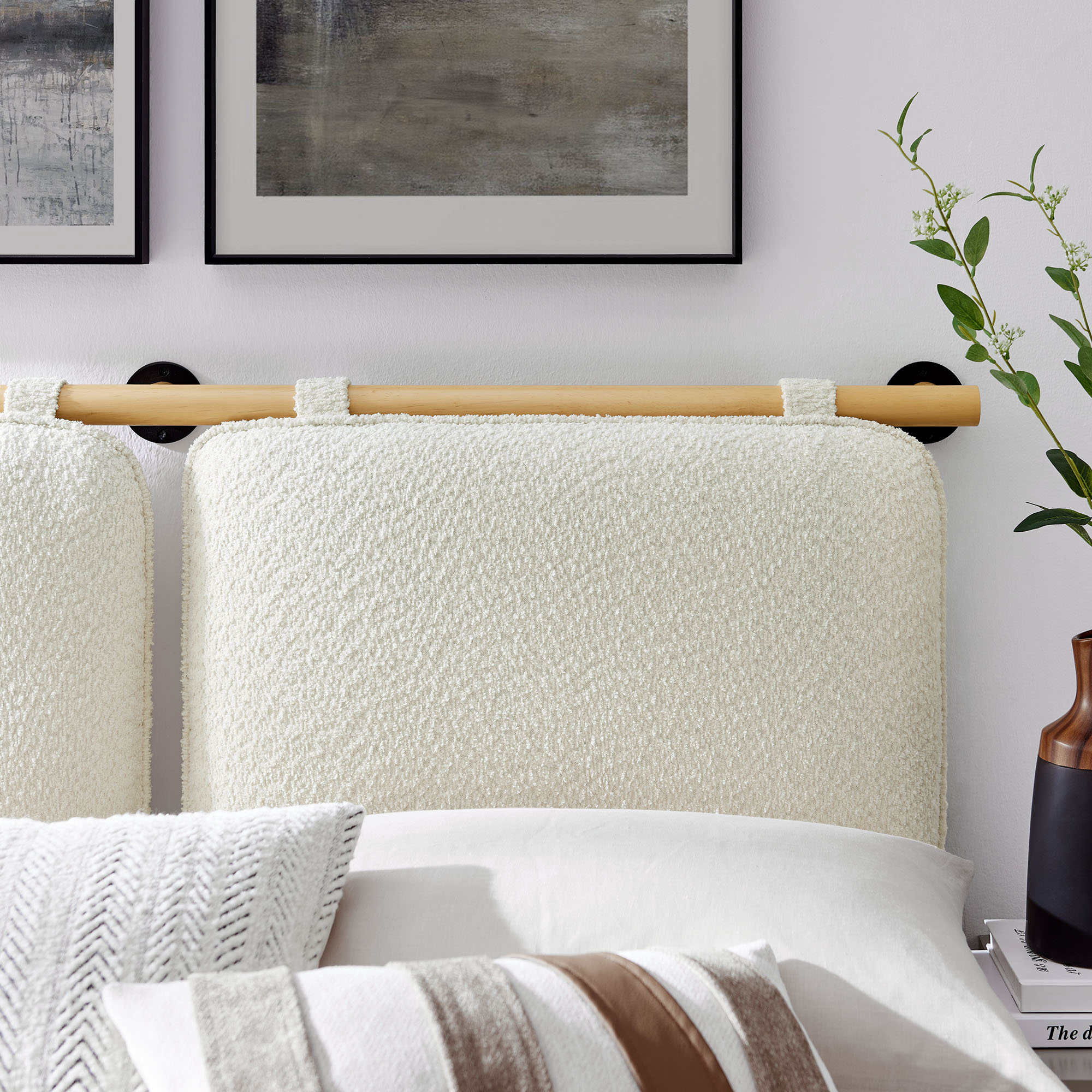 Anela Wall-Mounted Chenille Upholstered Queen Headboard