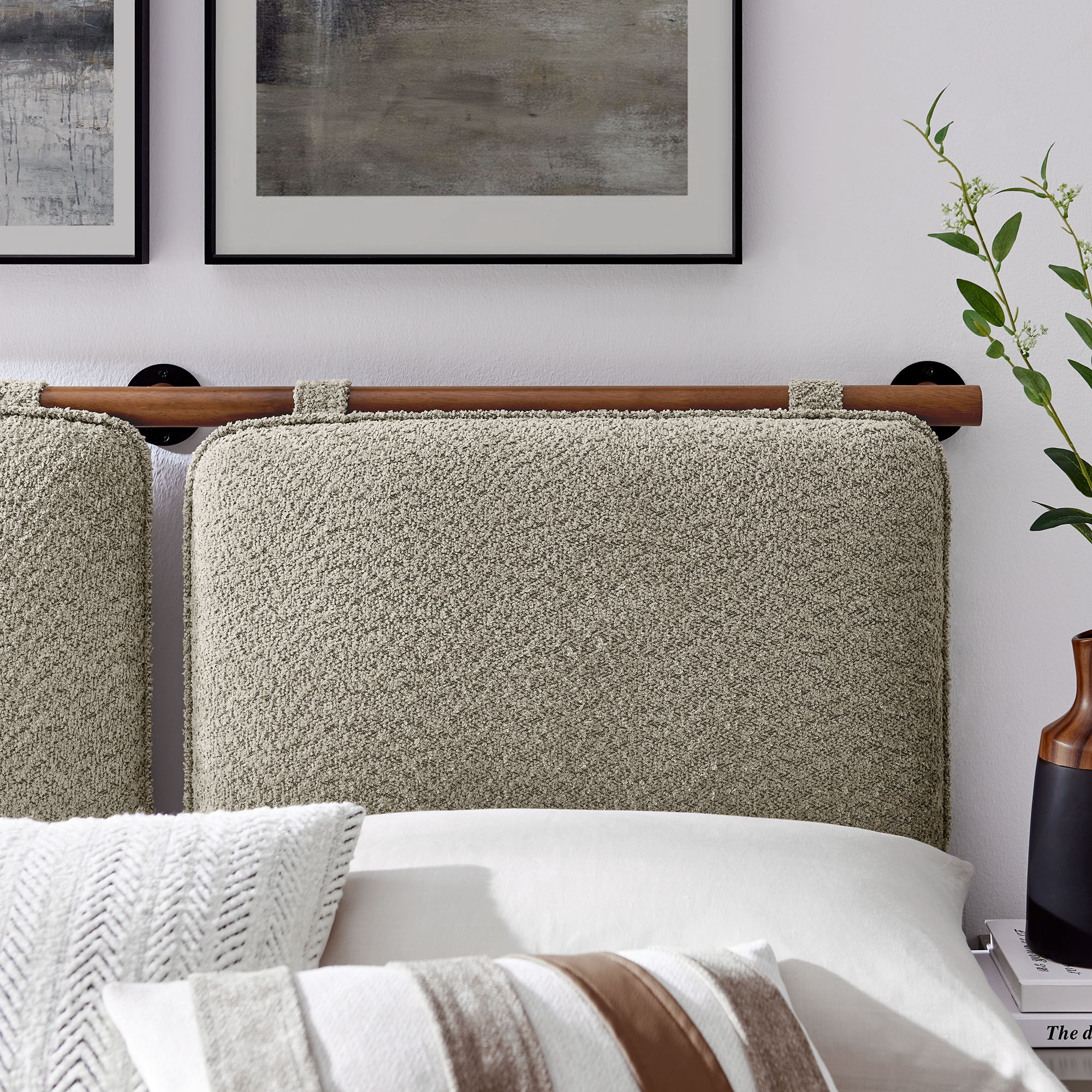 Anela Wall-Mounted Chenille Upholstered Queen Headboard