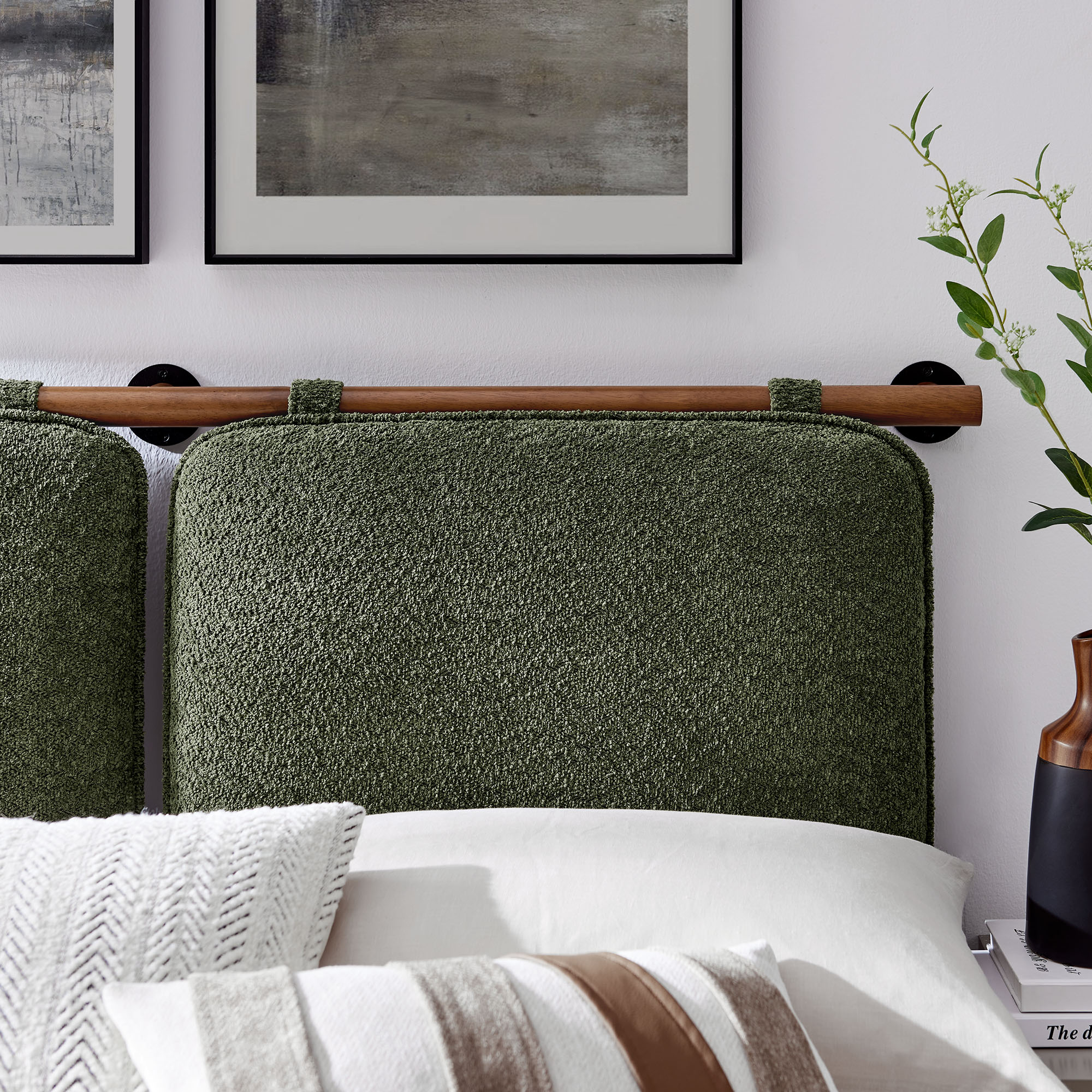 Anela Wall-Mounted Chenille Upholstered Queen Headboard