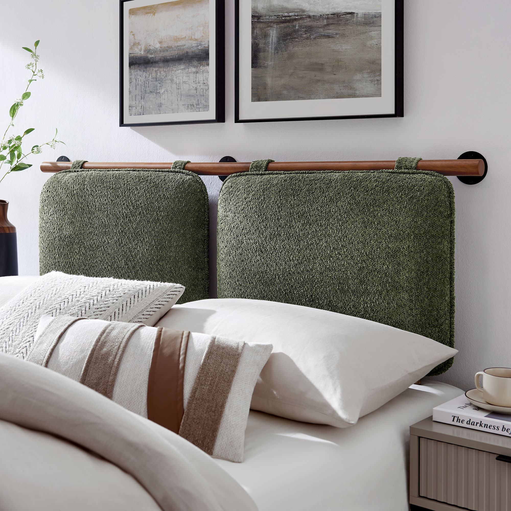 Anela Wall-Mounted Chenille Upholstered Queen Headboard