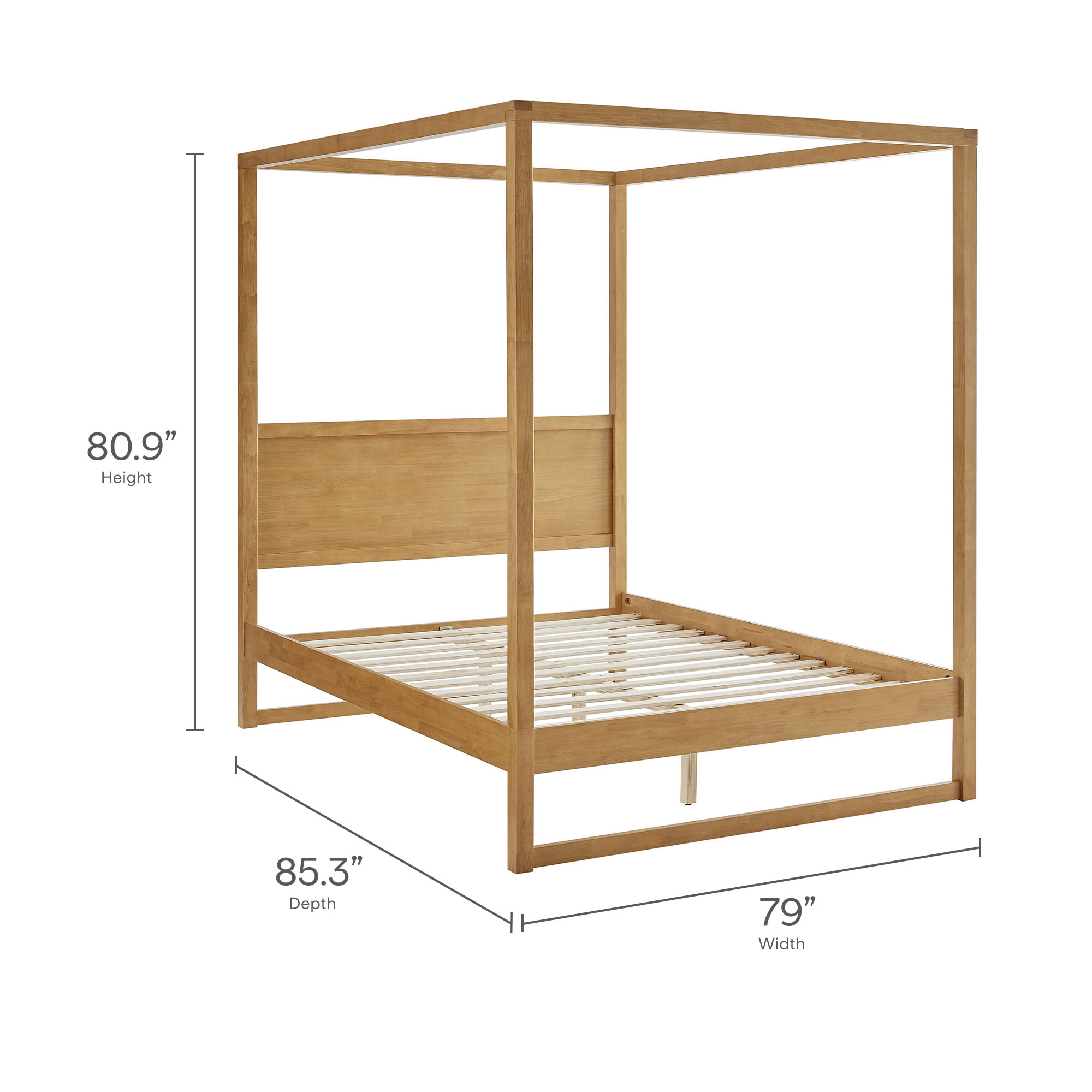 Alva King Wood Canopy Platform Bed