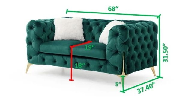 Moderno Tufted Velvet Living Room Set
