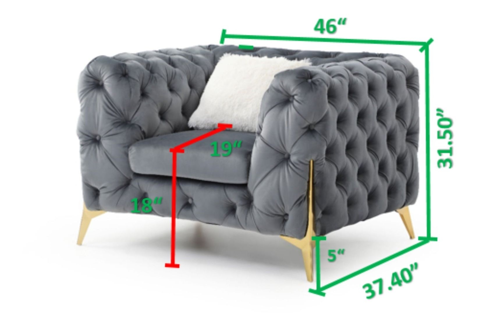 Moderno Tufted Velvet Living Room Set