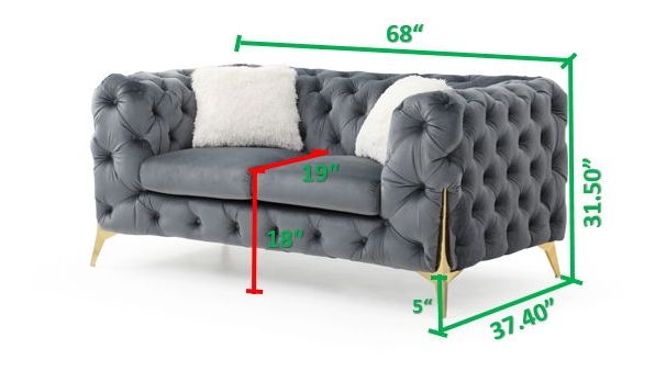 Moderno Tufted Velvet Living Room Set