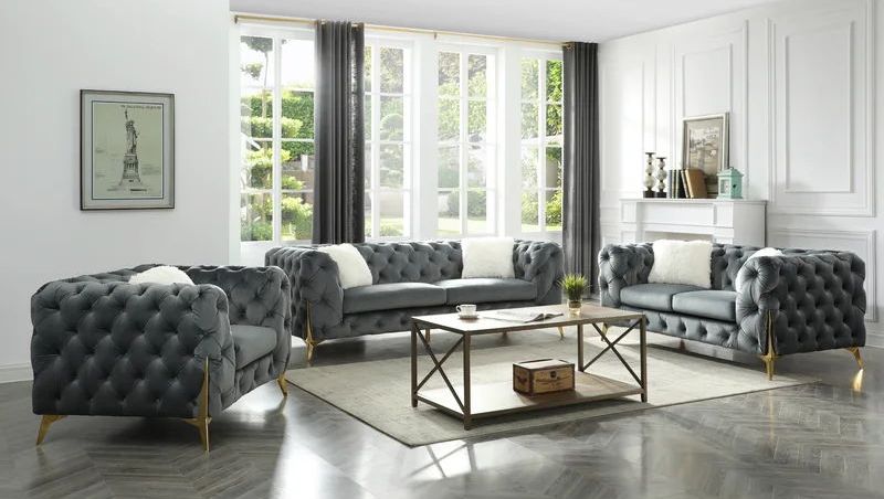 Moderno Tufted Velvet Sofa