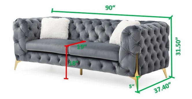 Moderno Tufted Velvet Living Room Set