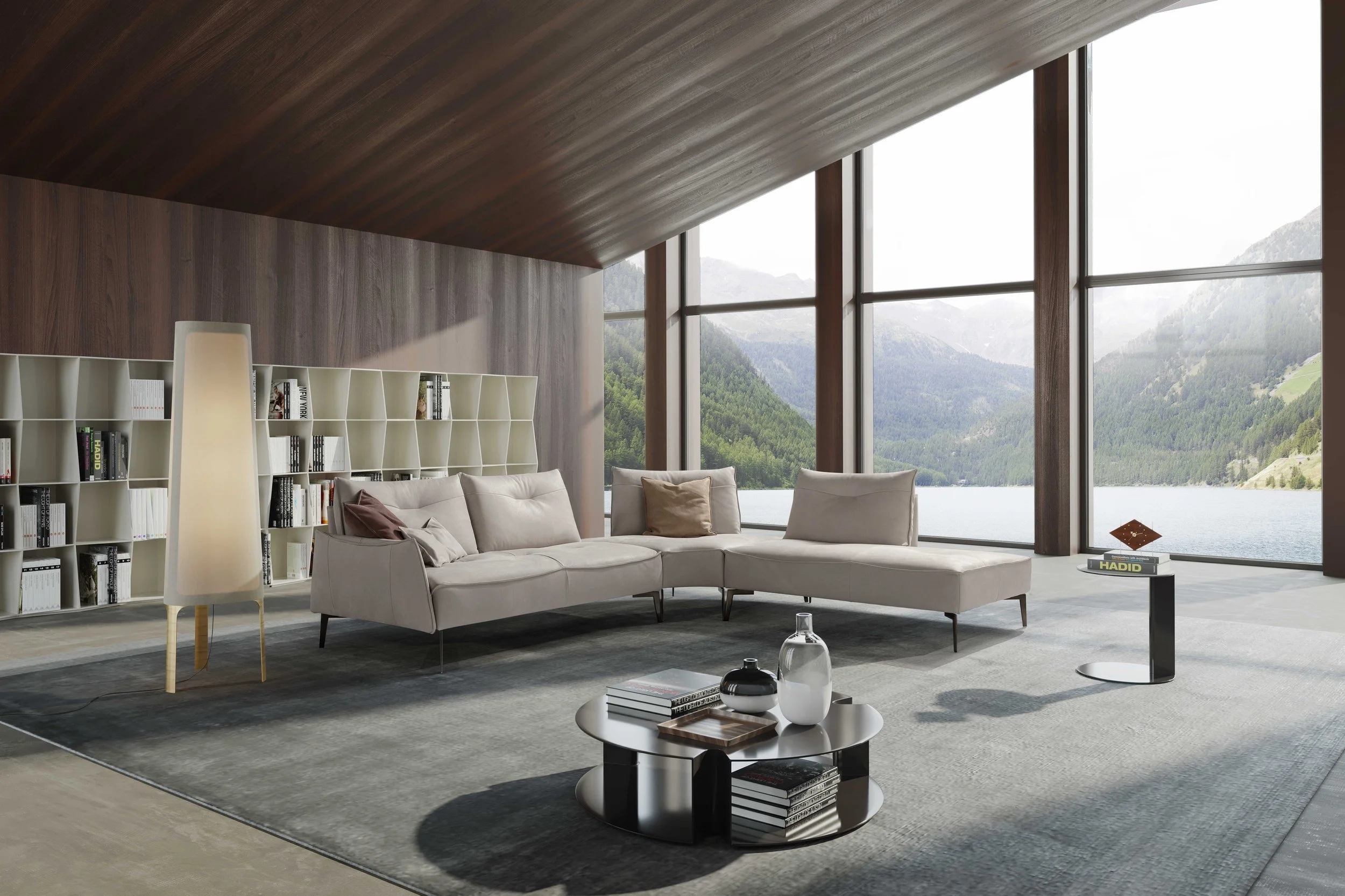 Momento Modular Leather L-Shape Custom Sectional Sofa