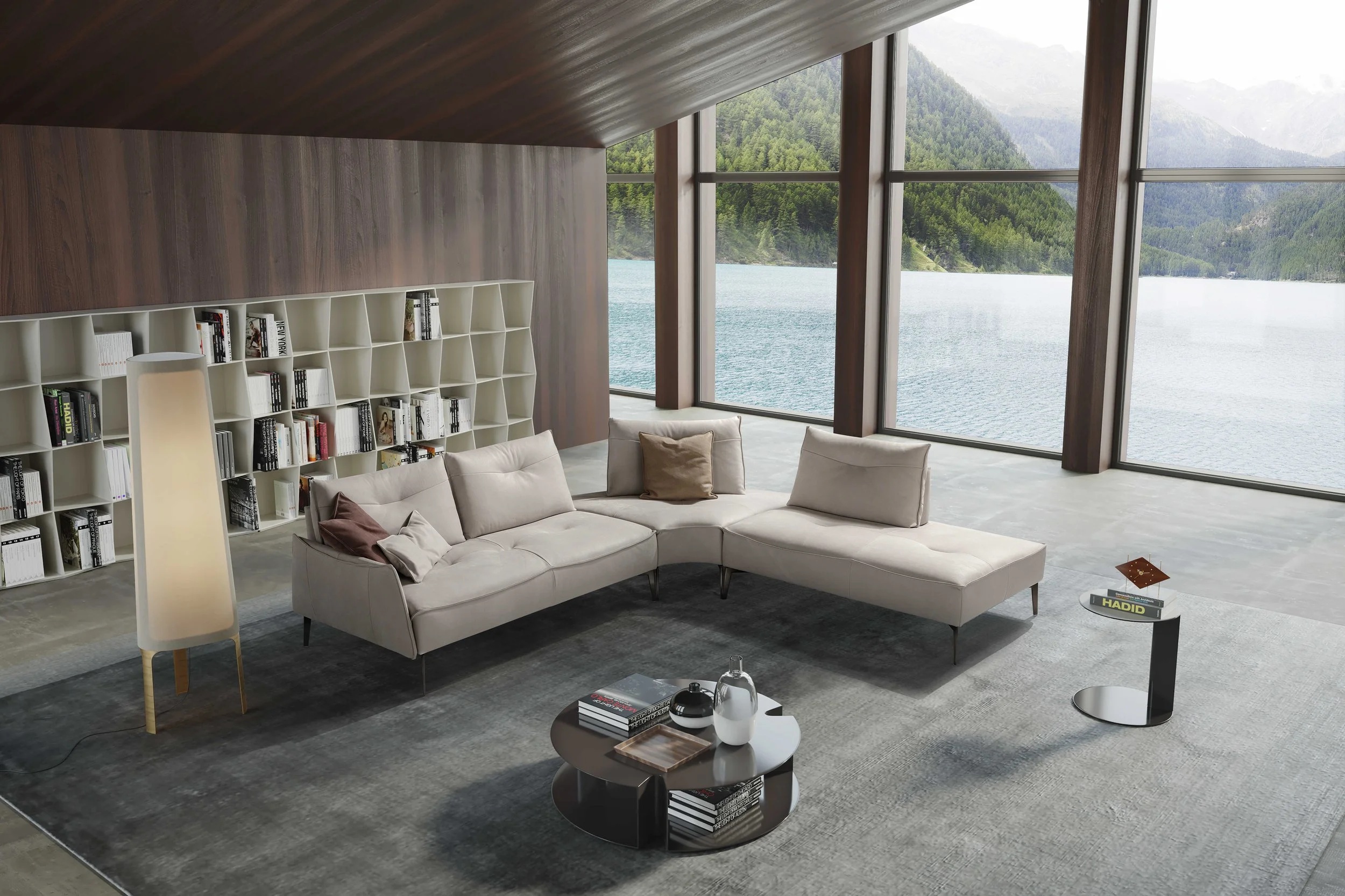 Momento Modular Leather L-Shape Sectional Sofa