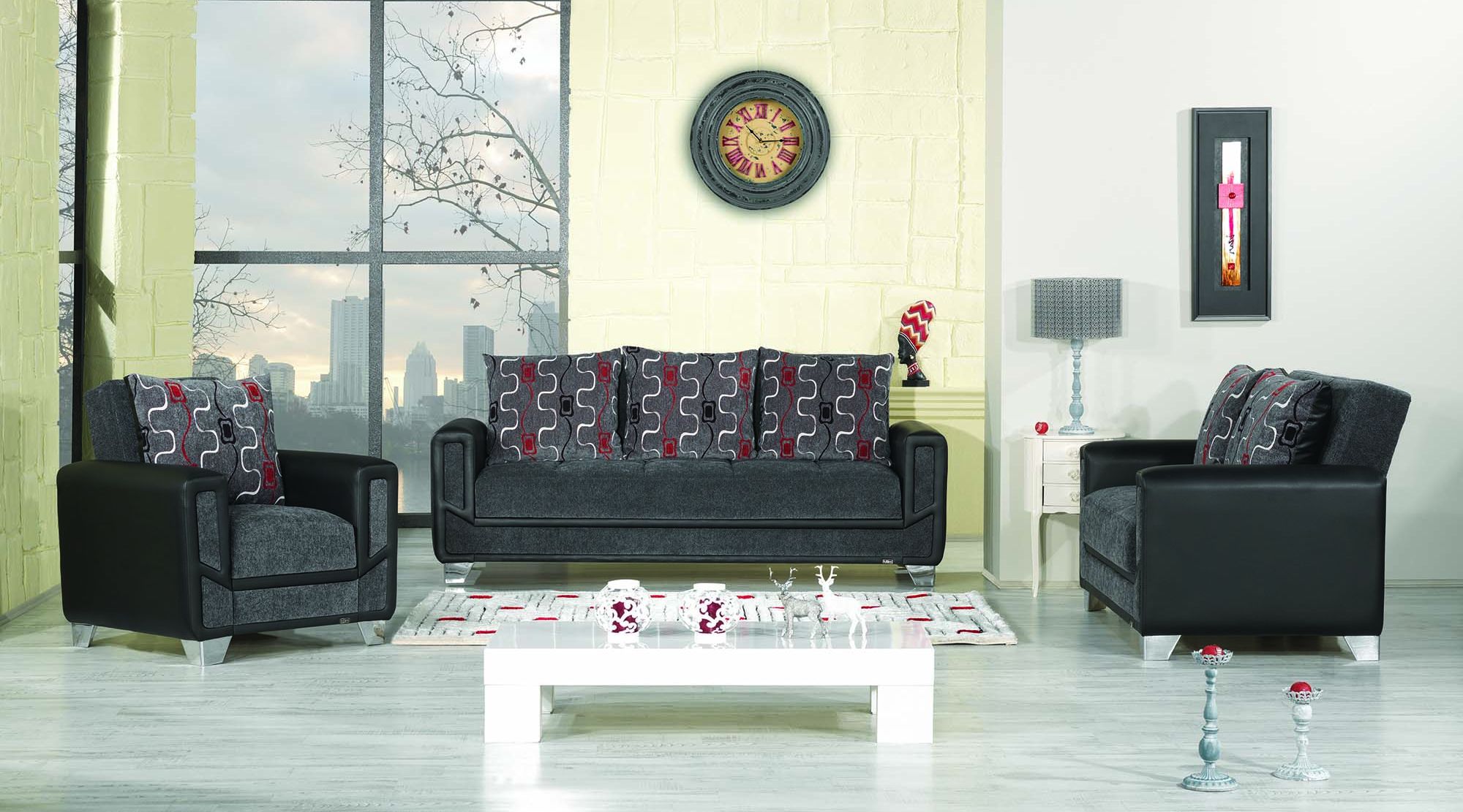Mondo Modern Fabric Convertible Living Room Set