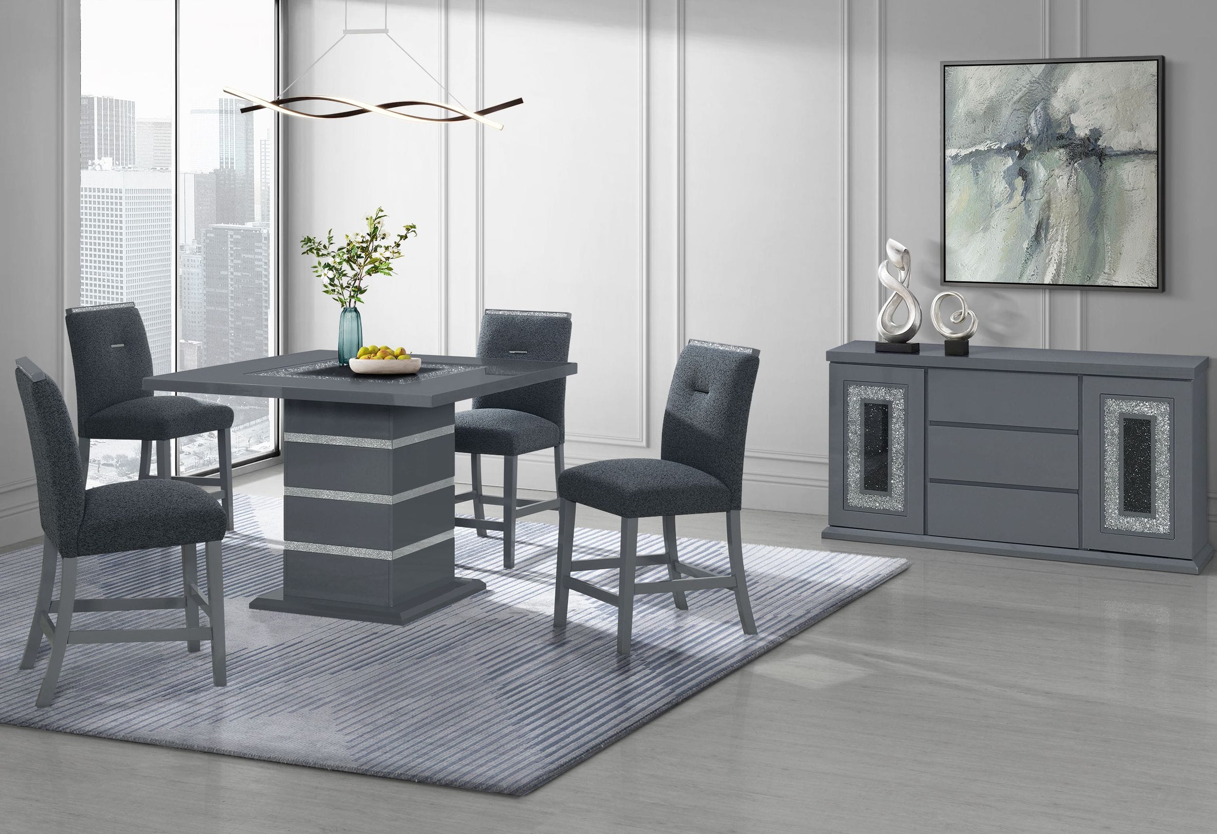 Monaco Fabric/Wood Bar Stool