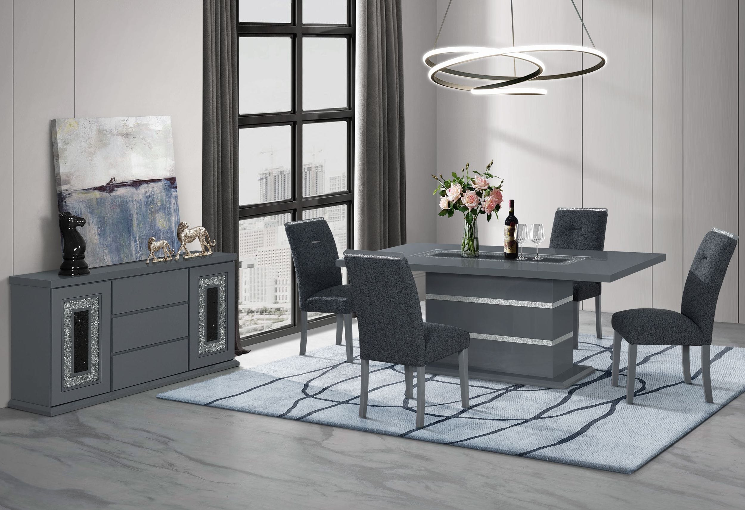 Monaco Fabric/Wood Dining Chair