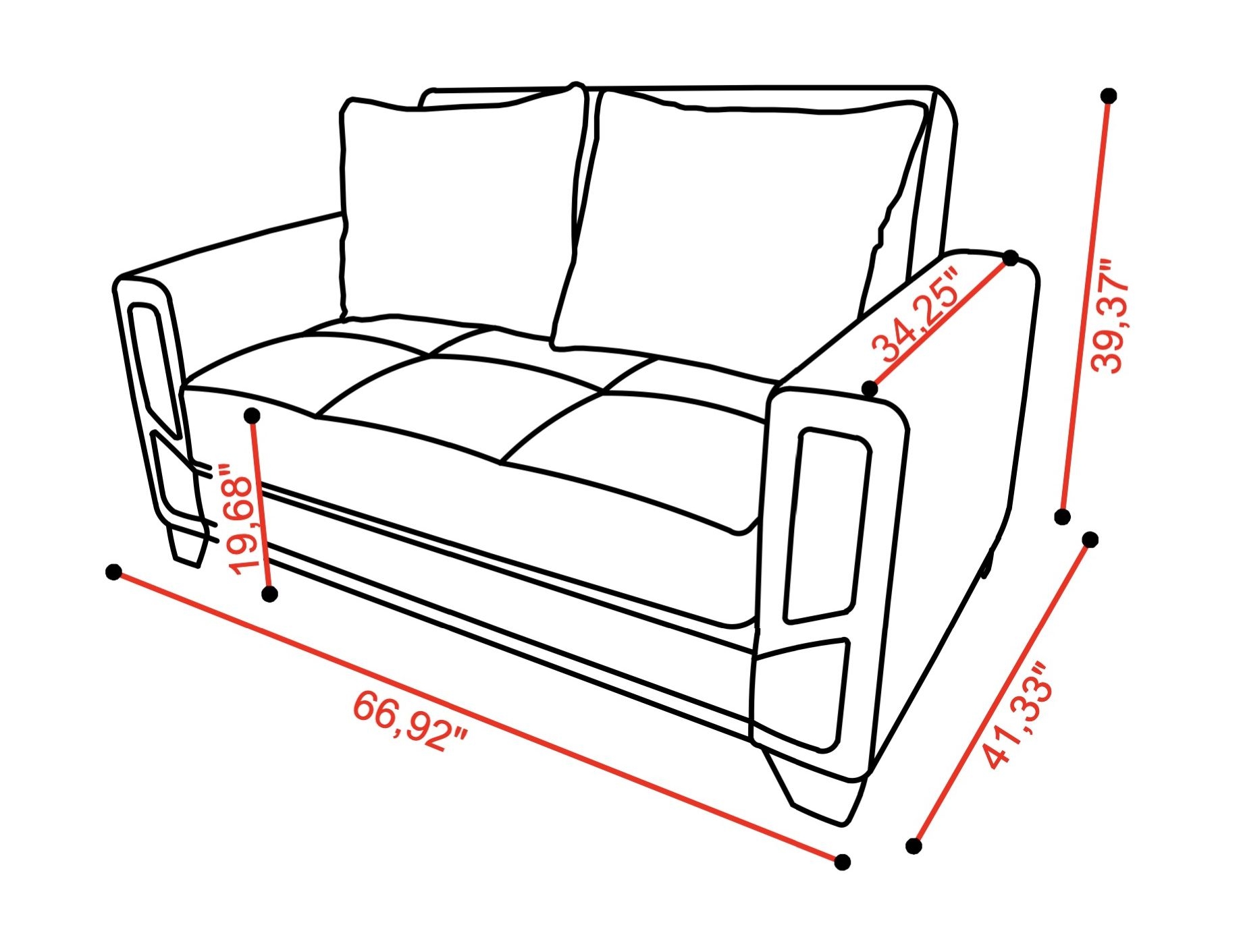 SM Mondo Fabric/PU Sleeper Loveseat