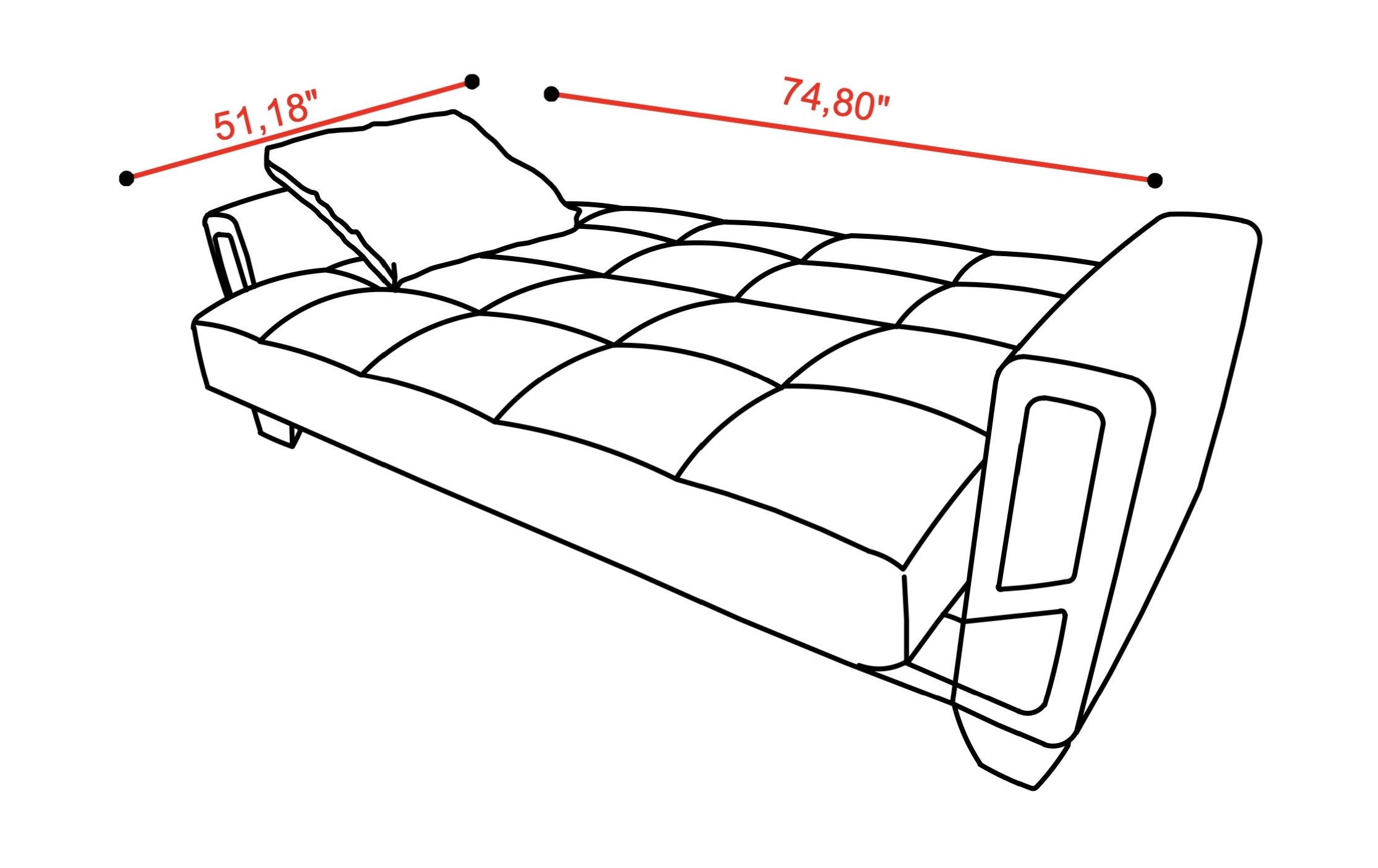 SM Mondo Fabric/PU Sleeper Sofa