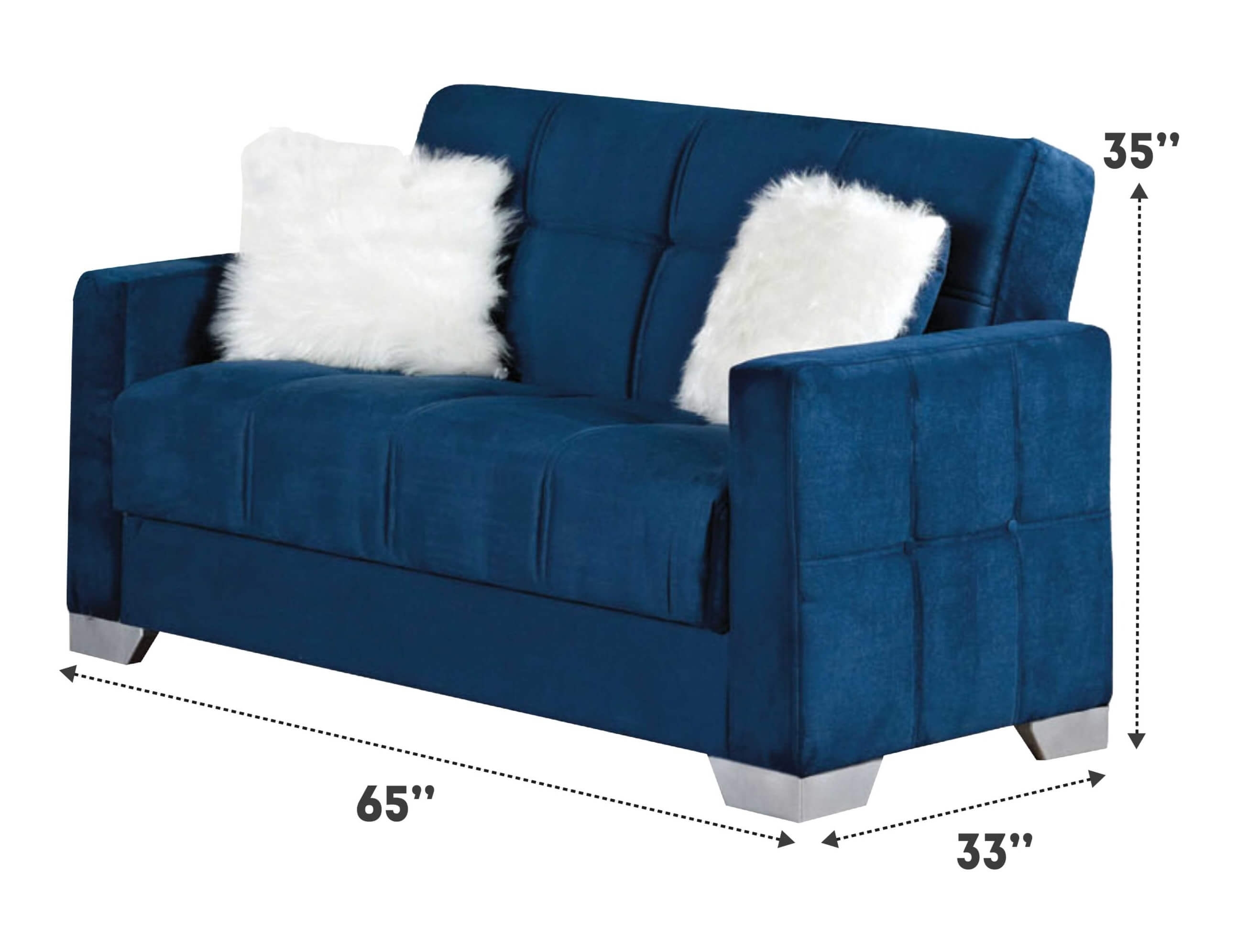 Montreal Fabric Storage Sleeper Loveseat