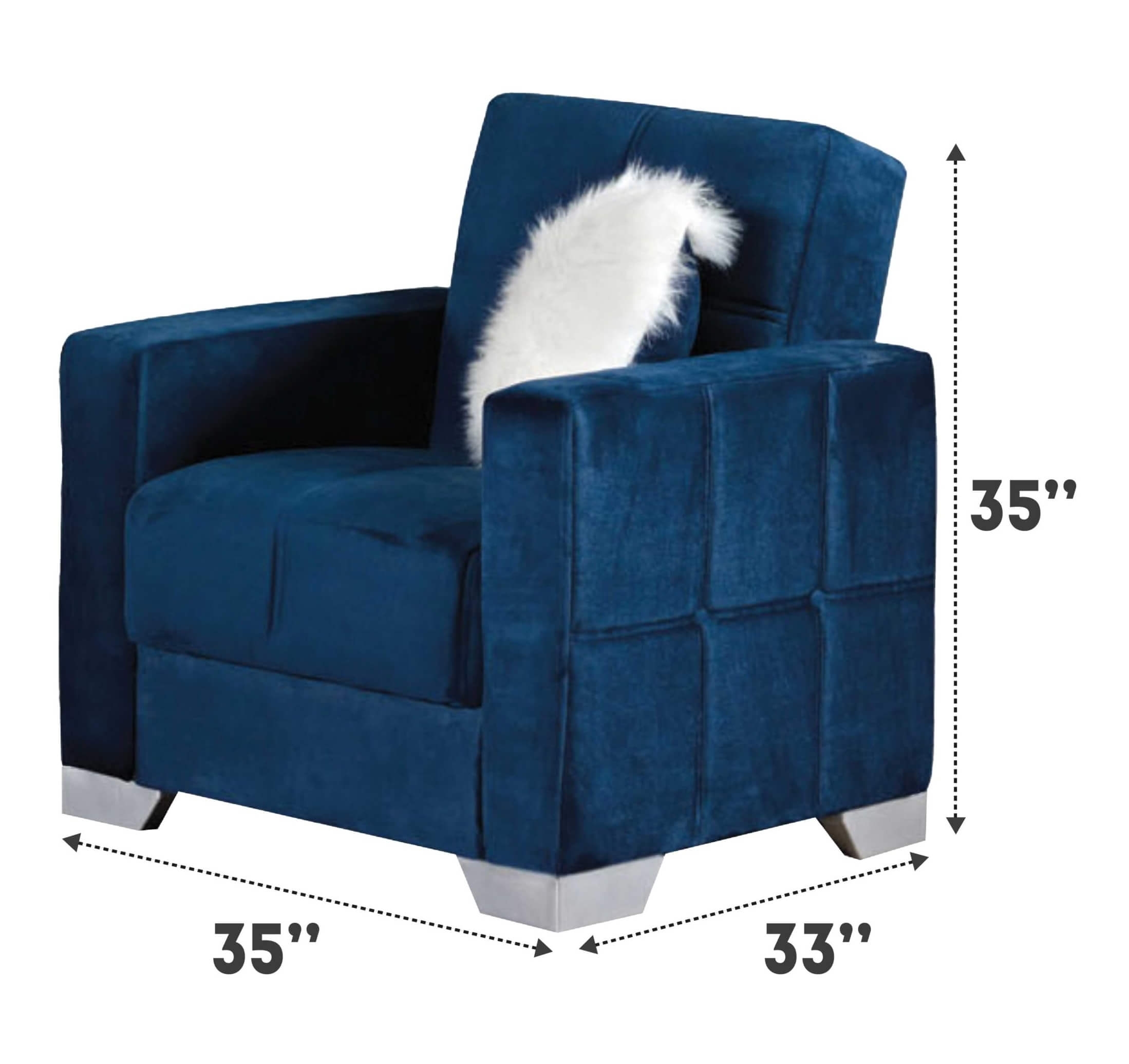 Montreal Fabric Storage Sleeper Living Room Set