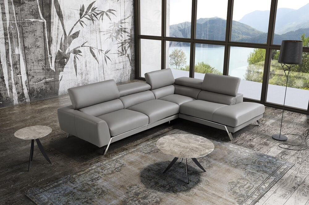 Mood Premium Leather Right Hand Facing Sectional