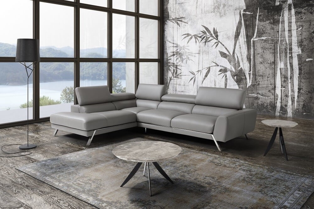 Mood Premium Leather Left Hand Facing Sectional
