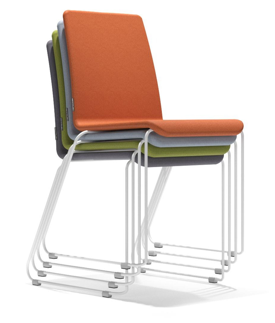 Moon Stackable Conference Chair w/Chrome-Plated Wire Steel Frame