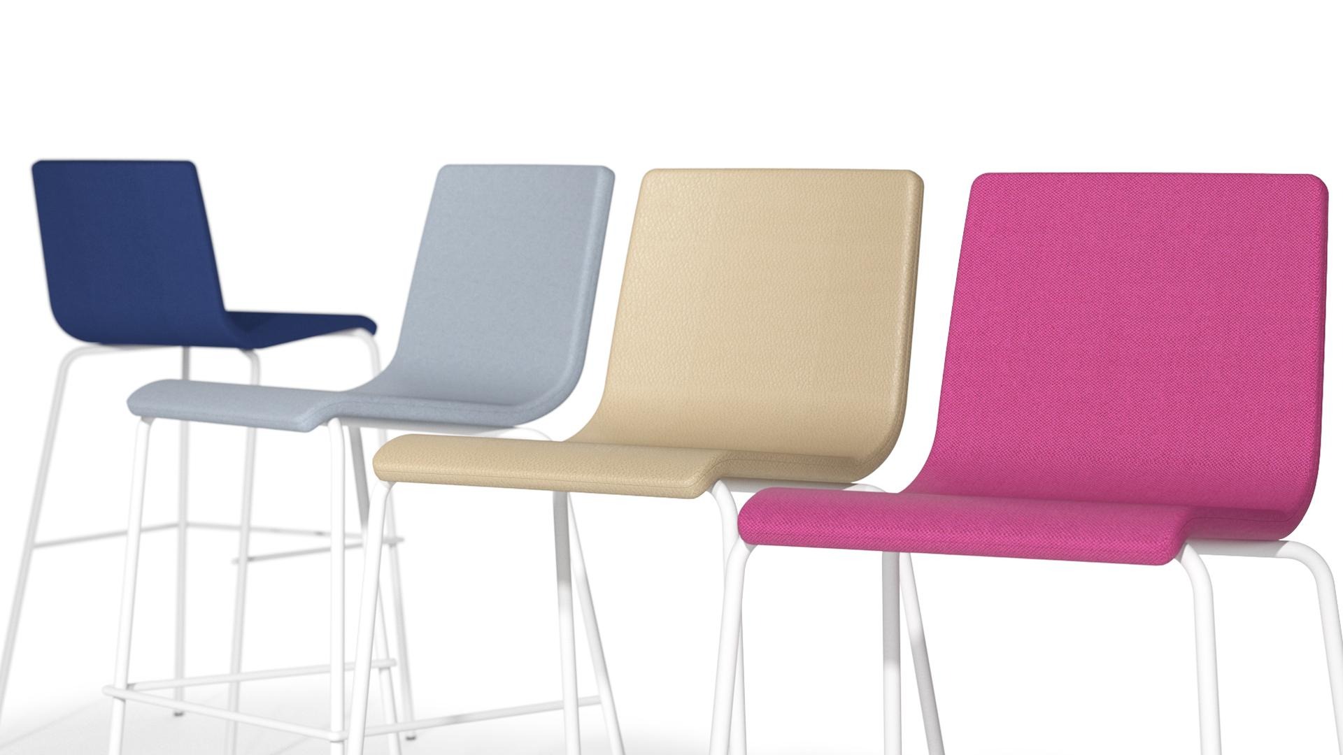 Moon High Chair w/Chromed Steel 4-Leg Frame